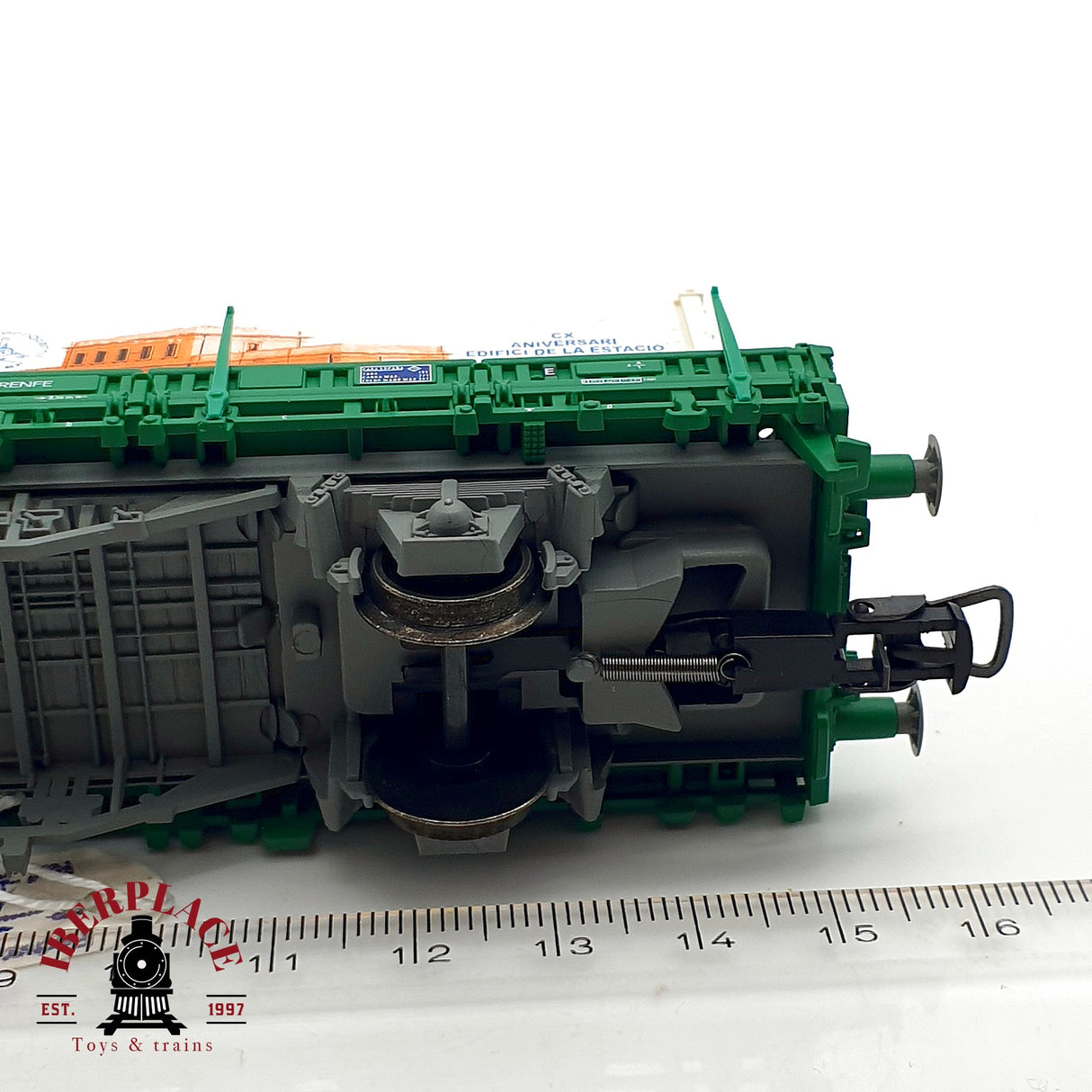 ♻️ DC Electrotren 1445K vagón contenedores estación sabadell RENFE H0 escala 1:87 A28