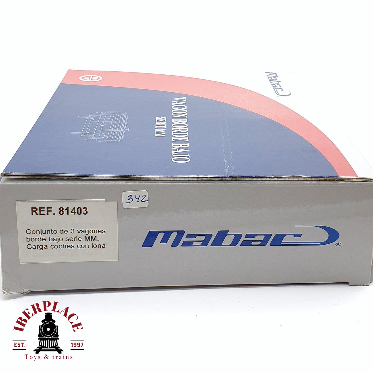 🆕 Mabar - 81403 Set de vagones plataforma MM borde bajo RENFE carga de coches con lona H0 escala 1:87