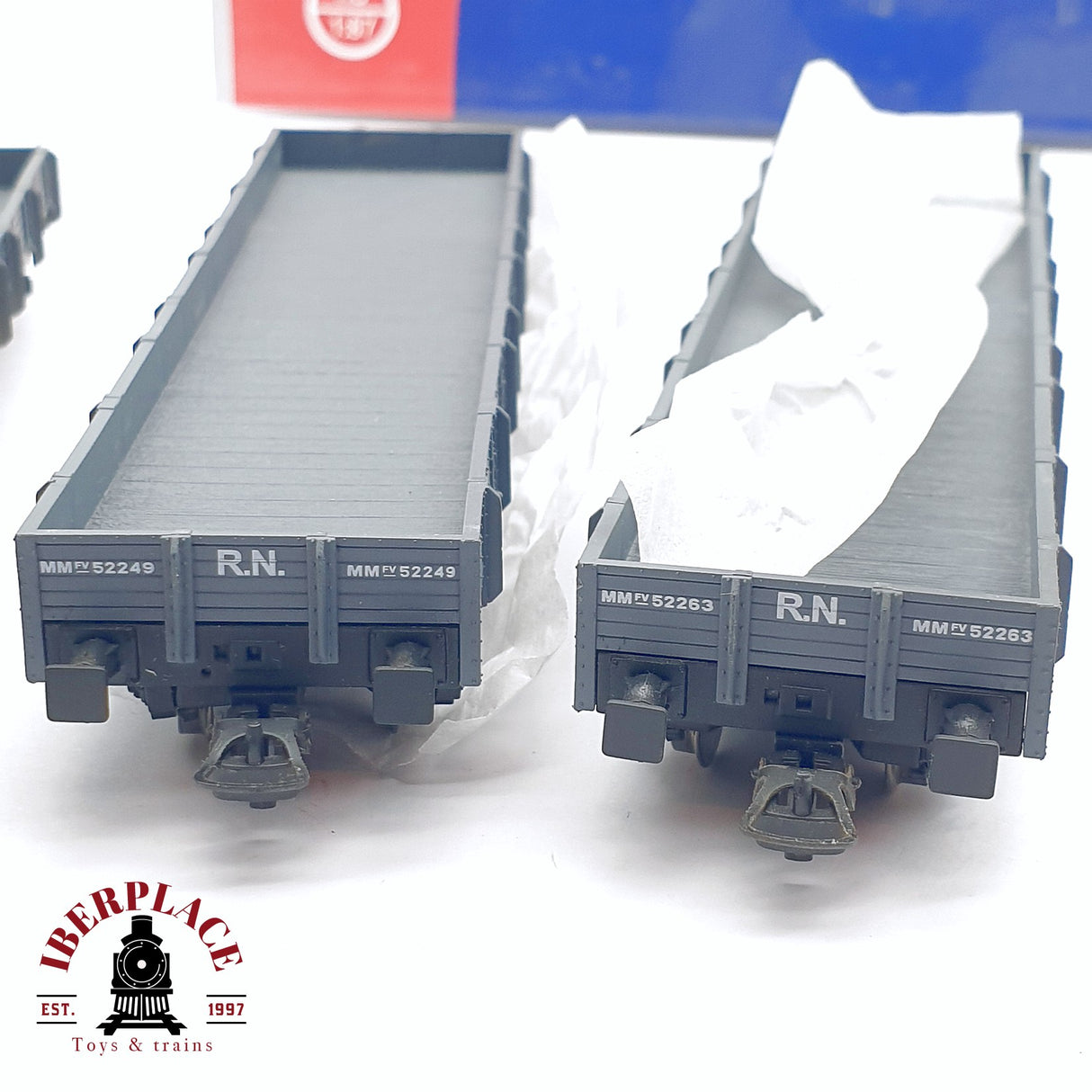 🆕 Mabar - 81400 Set de vagones plataforma MM borde bajo RENFE H0 escala 1:87