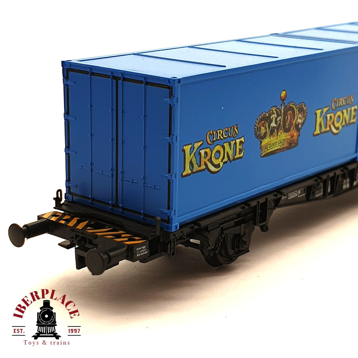 ♻️ 2da mano - DC Roco 47597 vagón contenedor Krone Circus DB H0 escala 1:87 E15