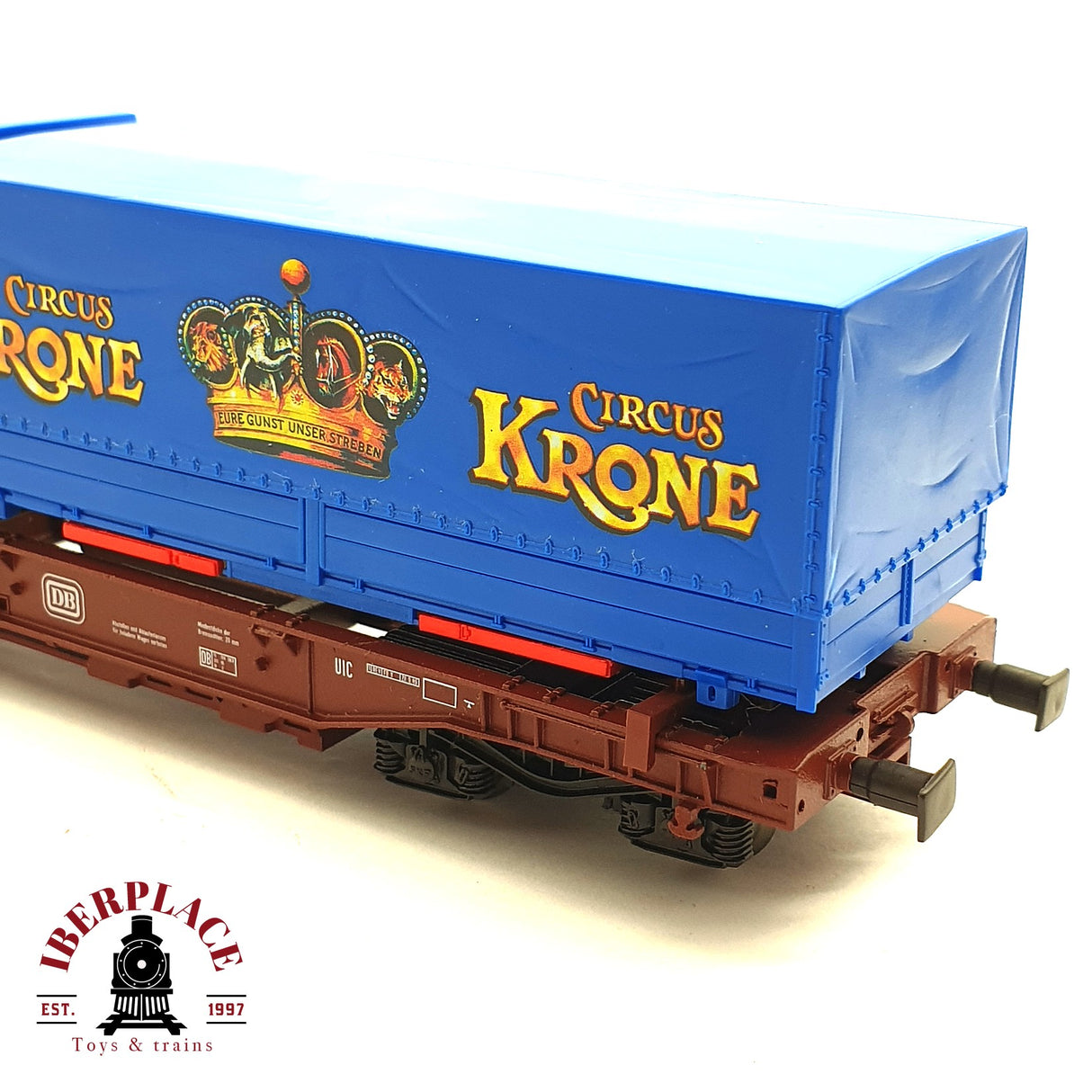 ♻️ 2da mano - DC Roco vagón contenedor Krone Circus DB H0 escala 1:87 E15