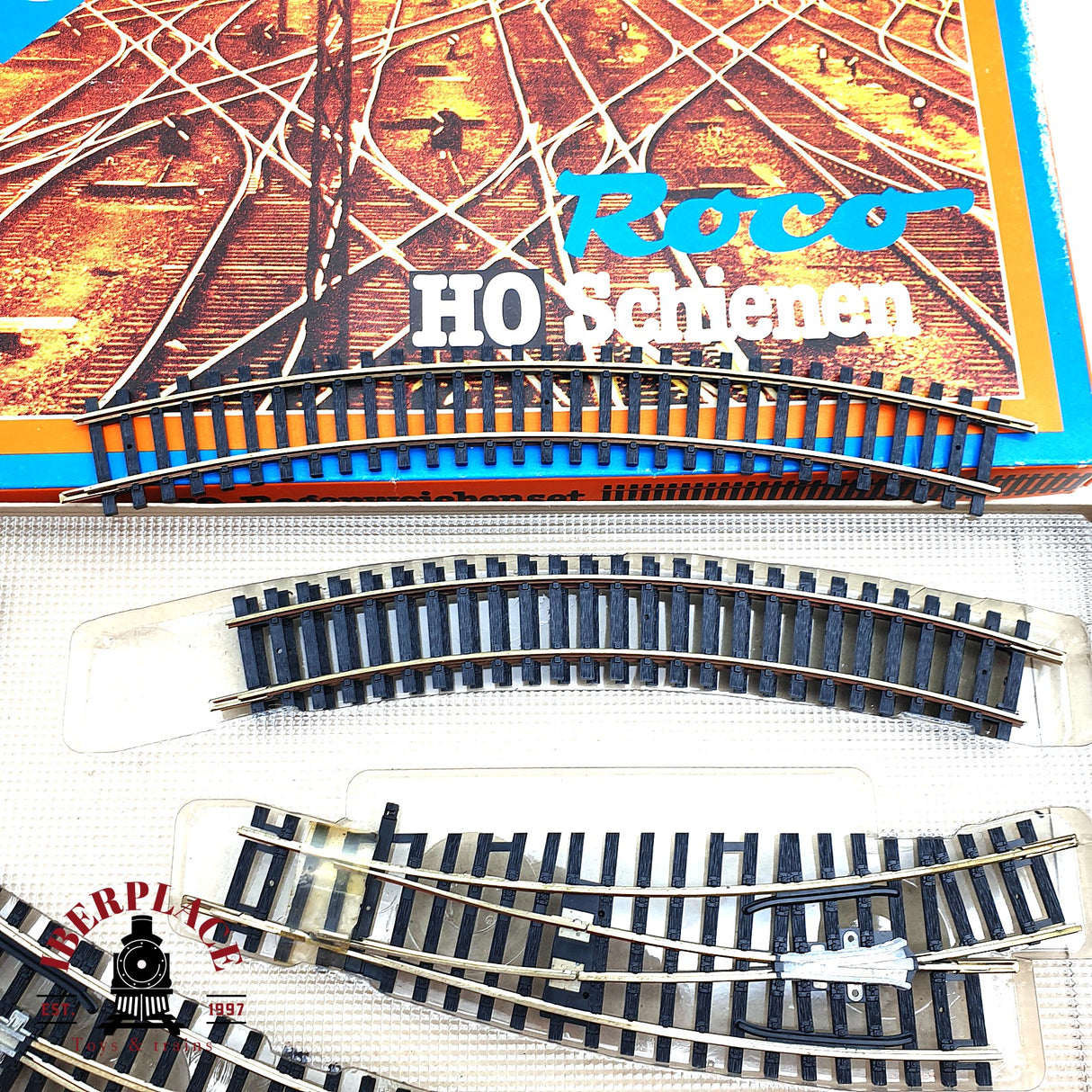 ♻️ 2da mano - Roco 5004R set de desvíos y vías curvas H0 escala 1:87 E15