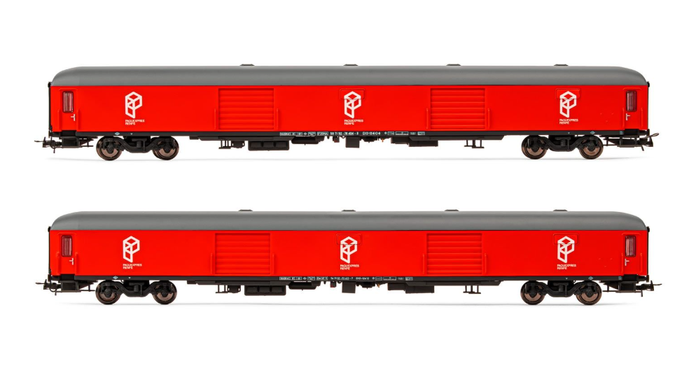Electrotren HE4001 – Set 2 Furgones RENFE DD-8100 Paquexpres Rojo – 1:87 H0 escala DC/CC