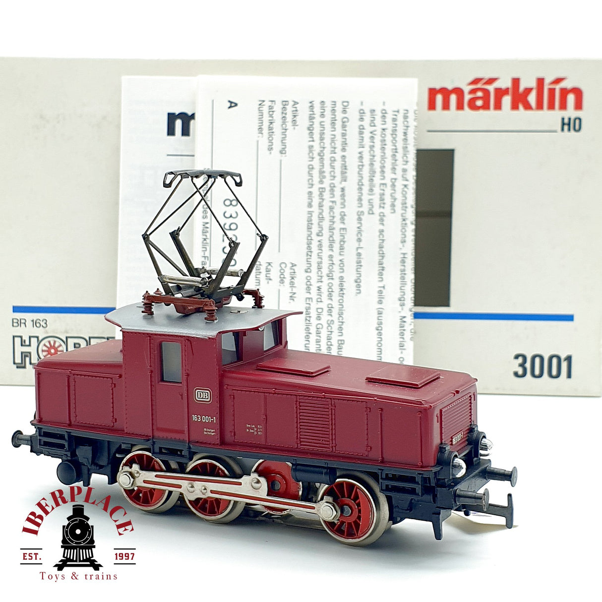 ♻️ AC Märklin 3001 Locomotora BR 163 001-1 DB Roja H0 escala 1:87 A28