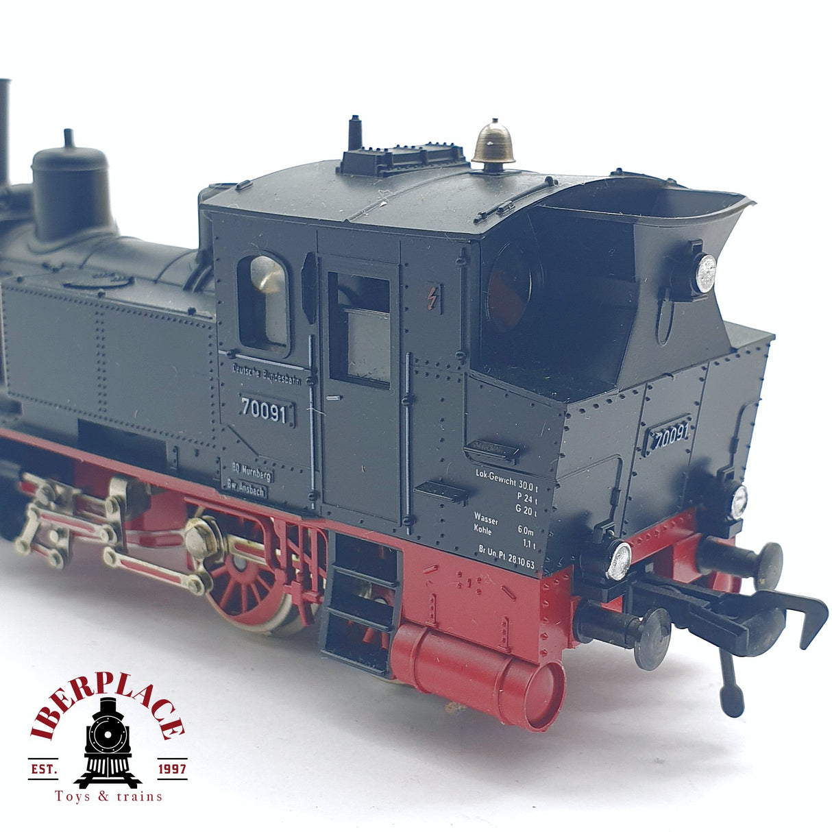 ♻️ 2da mano - DC Fleischmann 4016 Locomotora de vapor DB 70091 Negra H0 escala 1:87