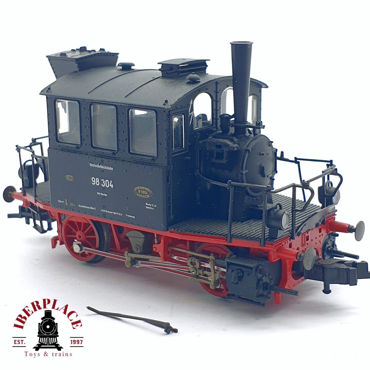 ♻️ 2da mano - DC Roco Locomotora de vapor DR 98 304 Negra H0 escala 1:87