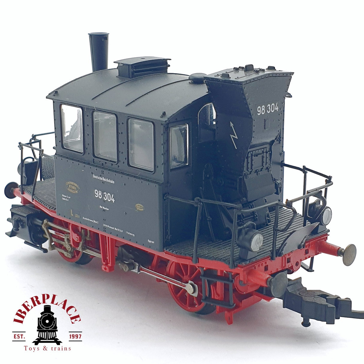 ♻️ 2da mano - DC Roco Locomotora de vapor DR 98 304 Negra H0 escala 1:87