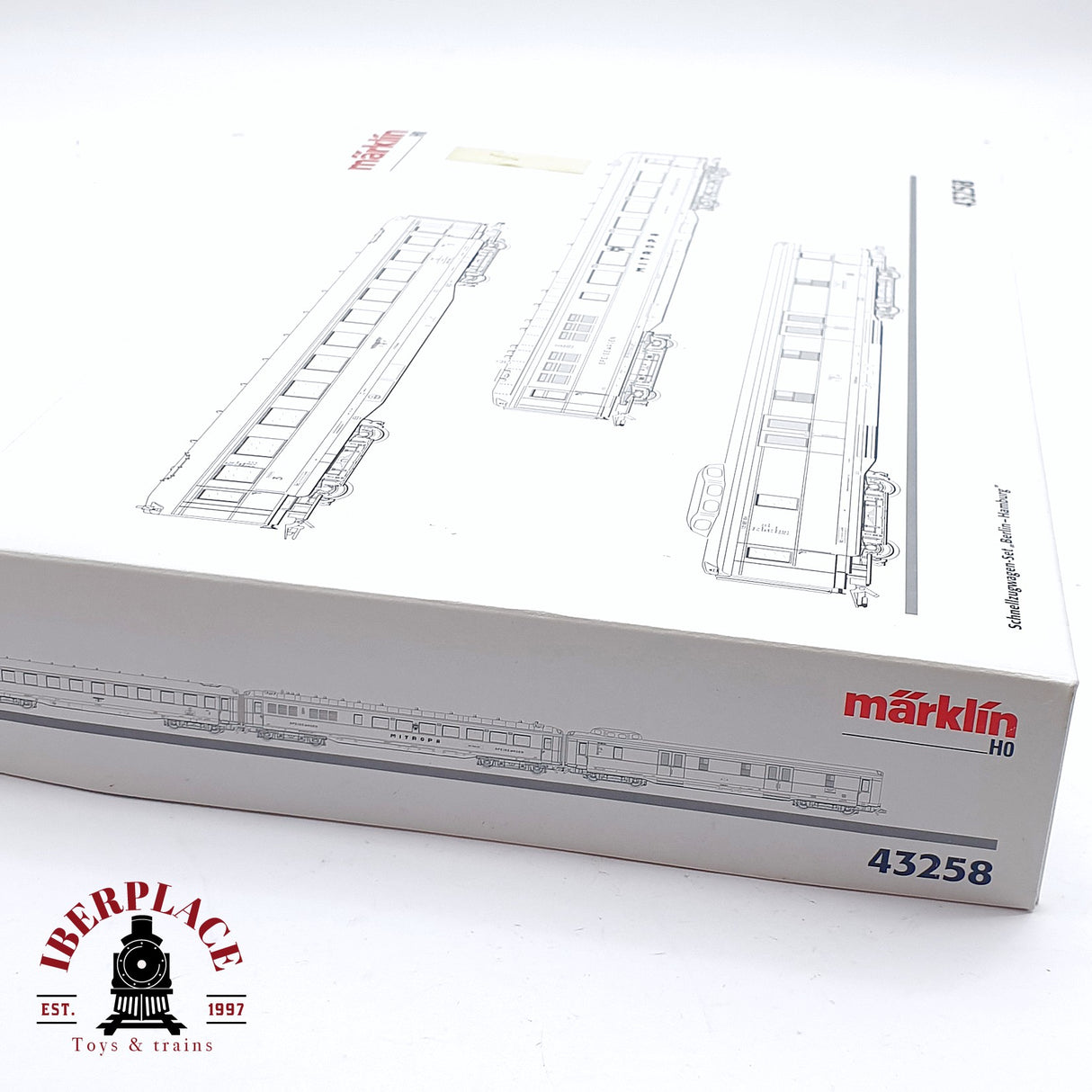 ♻️ 2da mano - Märklin 43258 Set de vagones de tren rápido Berlín-Hamburg Restaurante DR H0 escala 1:87