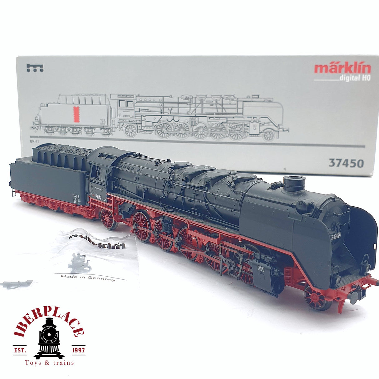♻️ 2da mano - Märklin 37450 Digital Locomotora de vapor DB BR 45 020 Negra H0 escala 1:87