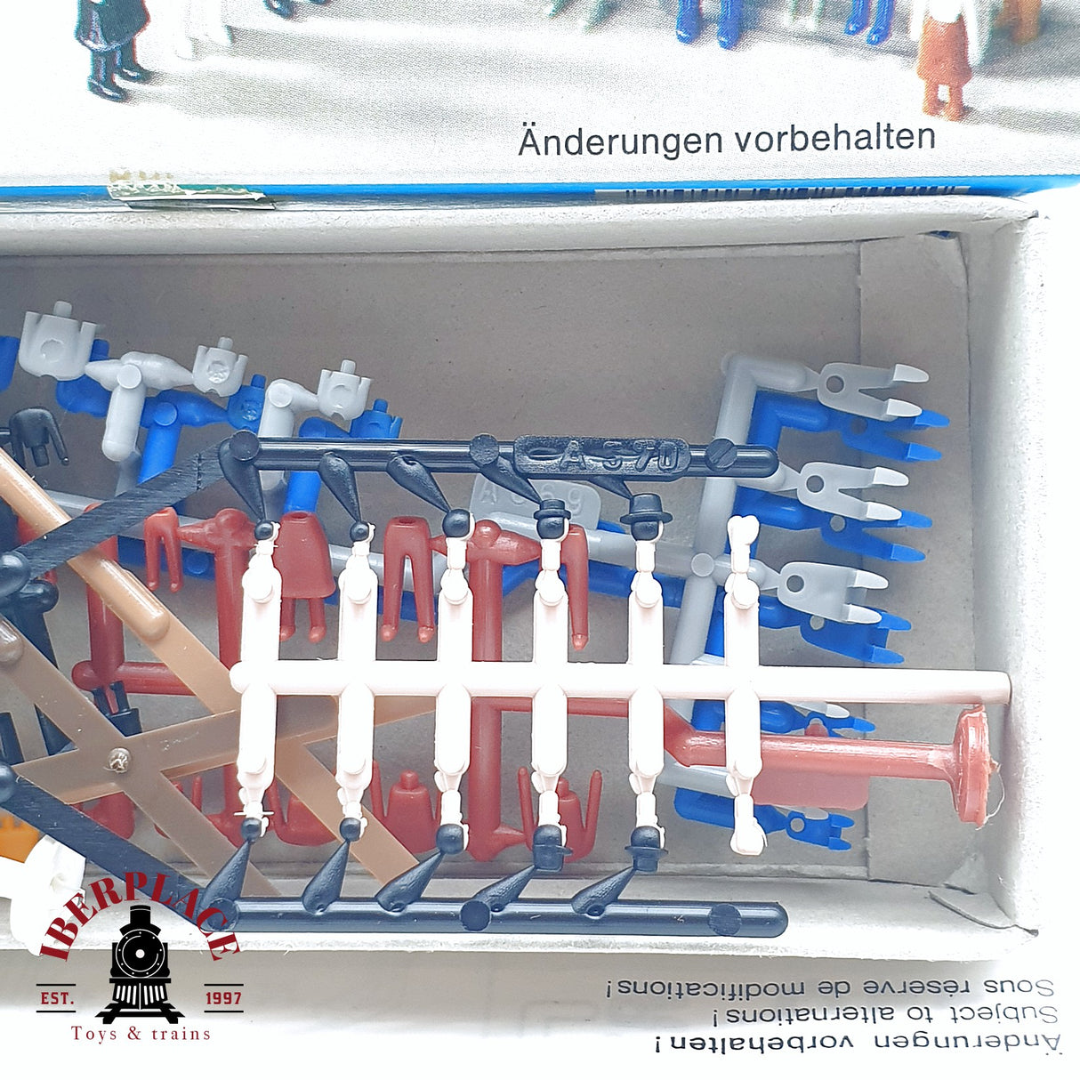 ♻️ 2da mano - DC Fleischmann Kibri vagón cerrado Thomps on's Seifenpulver + figuras personas H0 escala 1:87