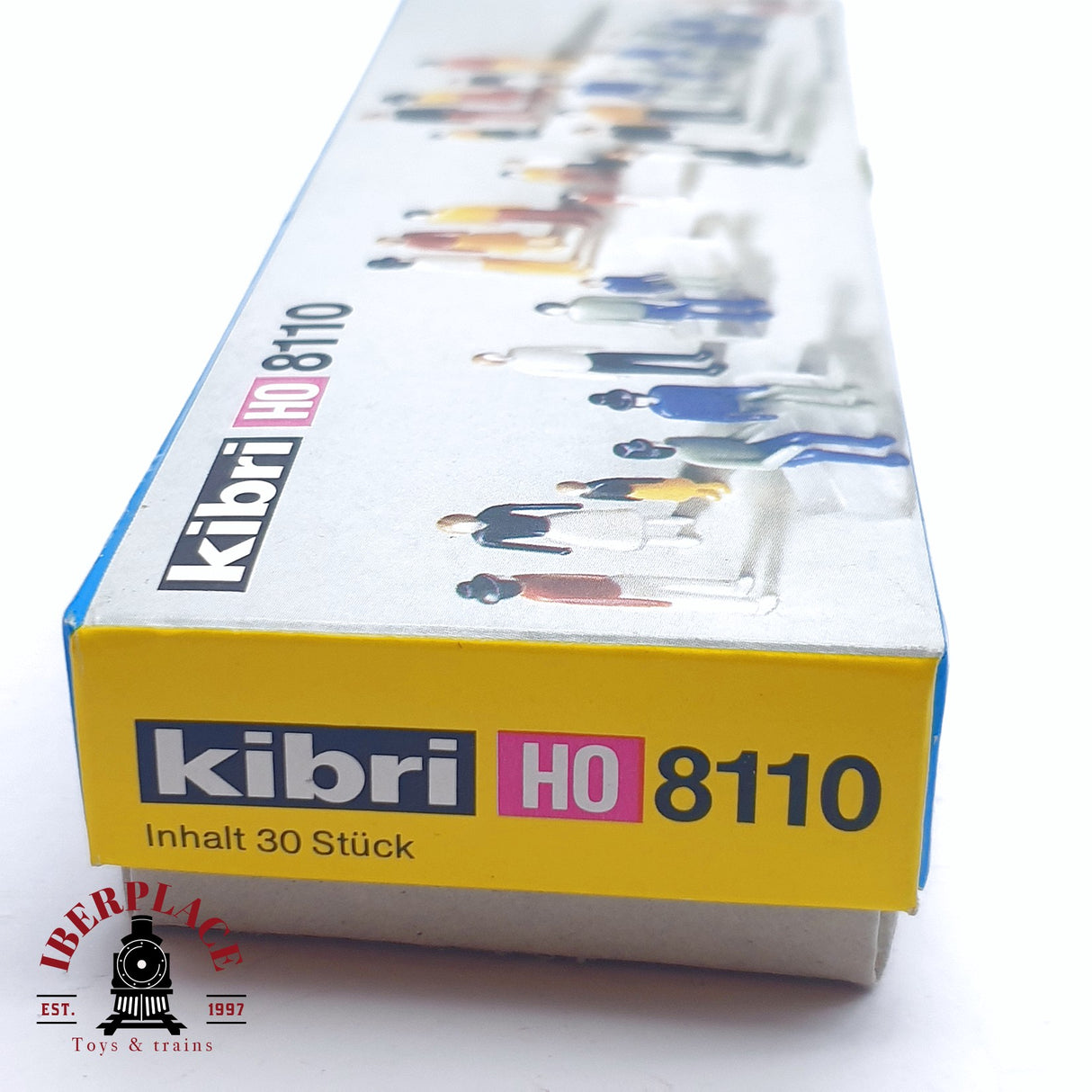 ♻️ 2da mano - DC Fleischmann Kibri vagón cerrado Thomps on's Seifenpulver + figuras personas H0 escala 1:87