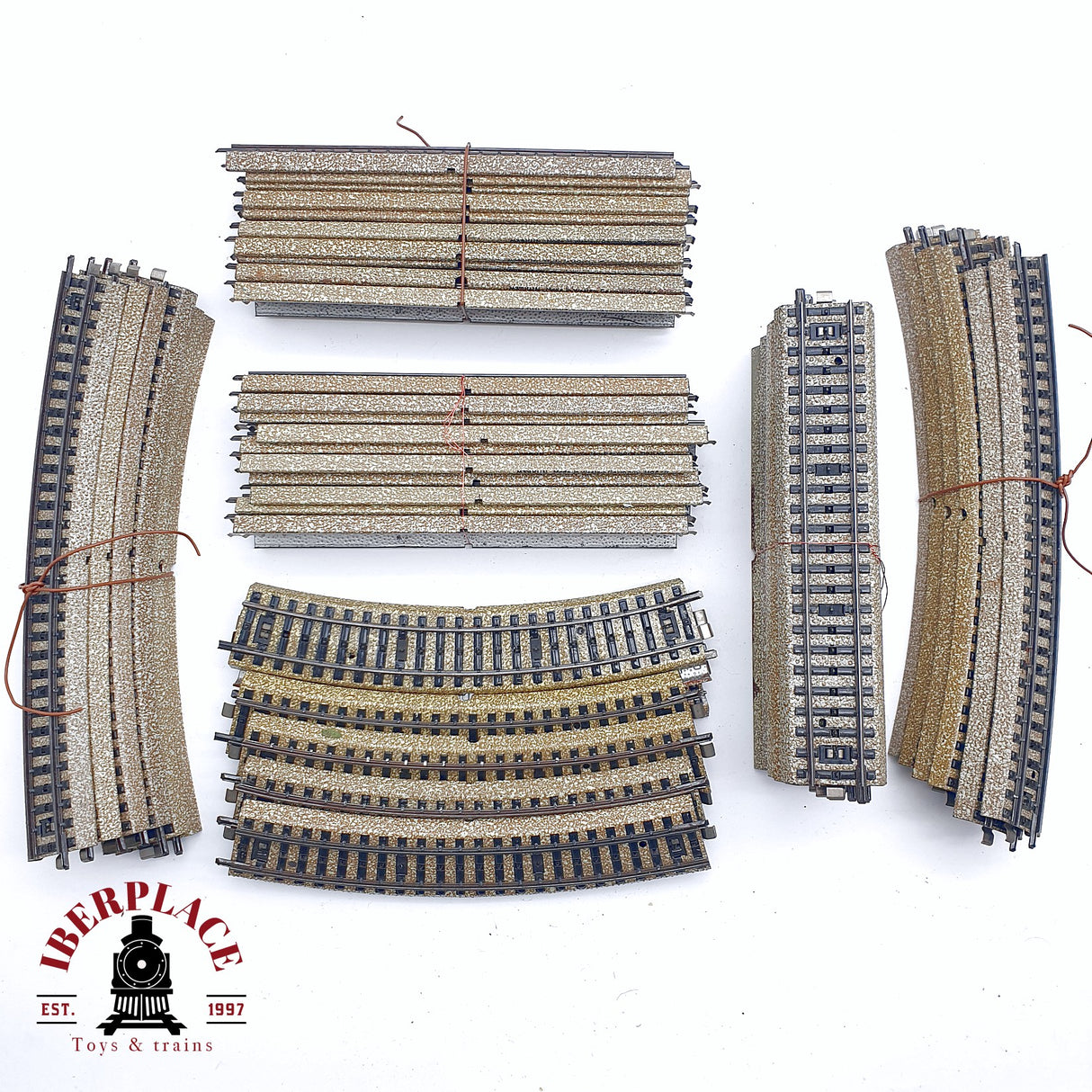 ♻️ 2da mano - 49x Märklin 5106 5100 5200 vías rectas y curvas sistema M H0 escala 1:87
