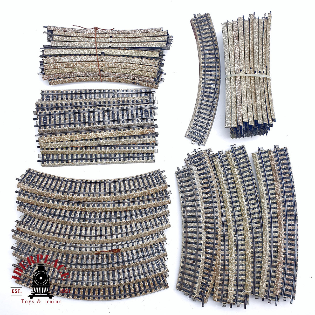 ♻️ 2da mano - 45x Märklin 5120 5100 5106 vías rectas y curvas sistema M H0 escala 1:87