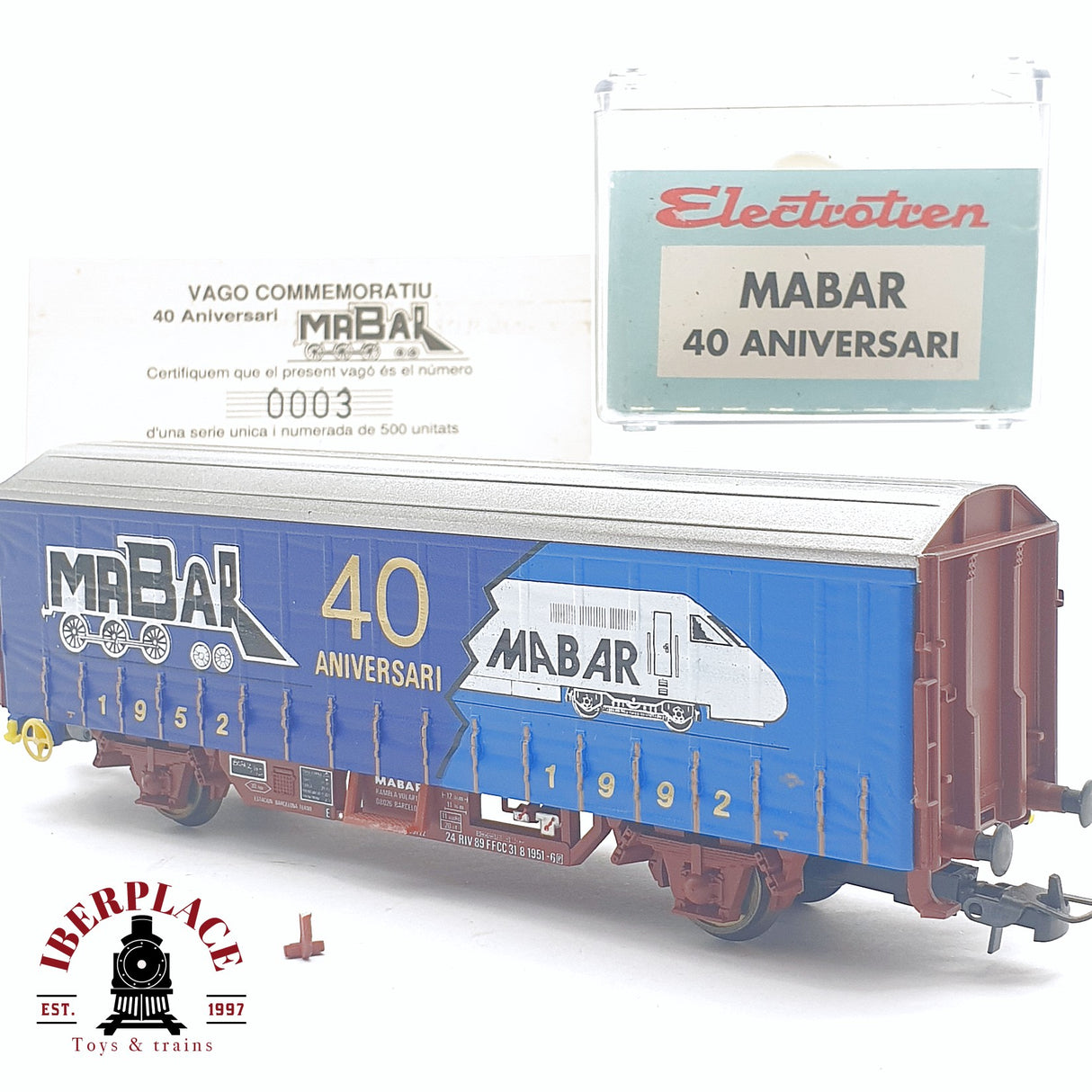 🆕 💡Electrotren - DC Vagón conmemorativo Mabar 40 aniversario 003 de 500 unidades H0 escala 1:87