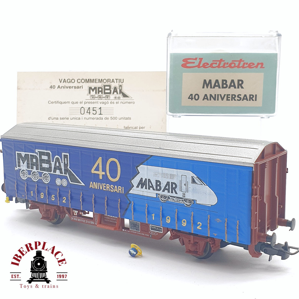 🆕 💡 Electrotren - DC Vagón conmemorativo Mabar 40 aniversario 451 de 500 unidades H0 escala 1:87