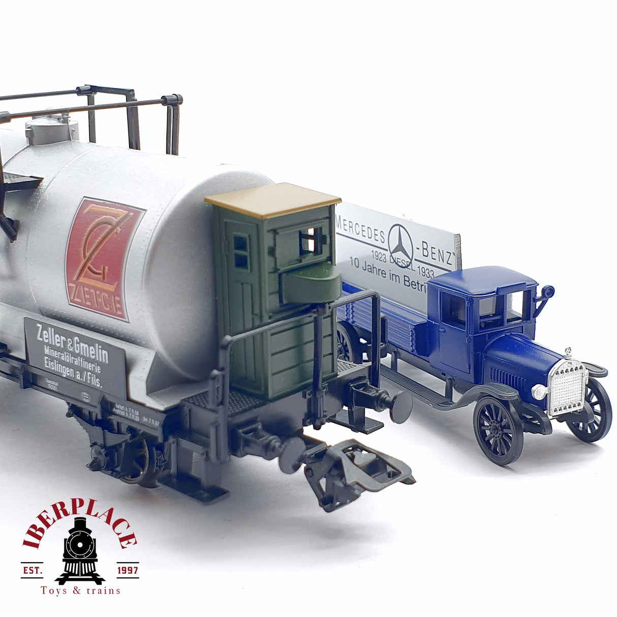 ♻️ 2da mano - Märklin Museum 1992 vagón especial Gas-oel Diesel Mercedes Benz H0 escala 1:87