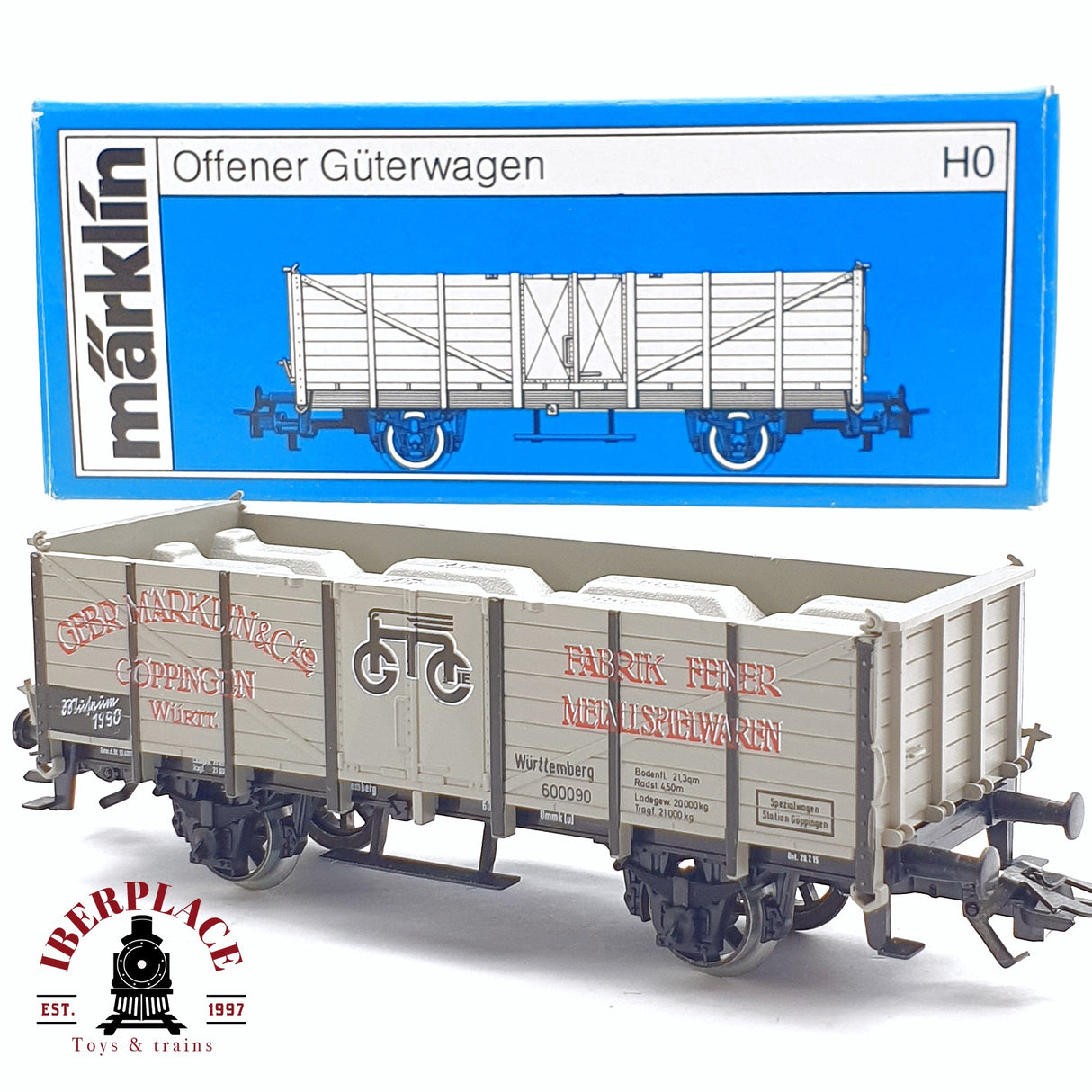 ♻️ 2da mano - Märklin Museum 1990 vagón Fabrik Feiner Metallspielwaren H0 escala 1:87