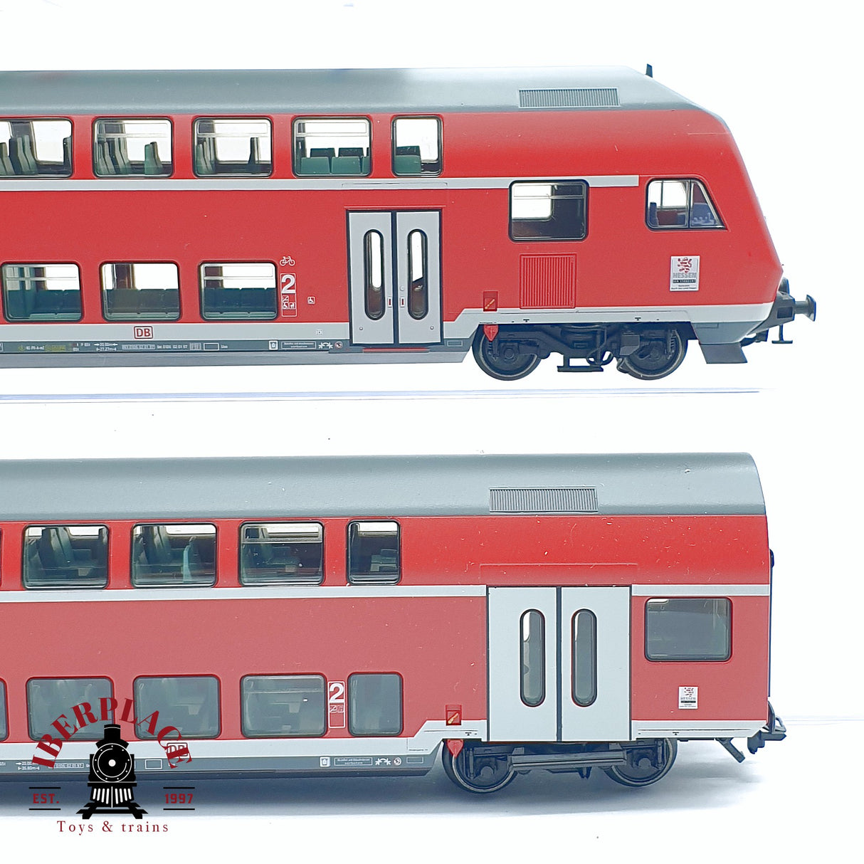 ♻️ 2da mano - Märklin 2x vagones de pasajero de doble piso Re Kassel HBF DB H0 escala 1:87