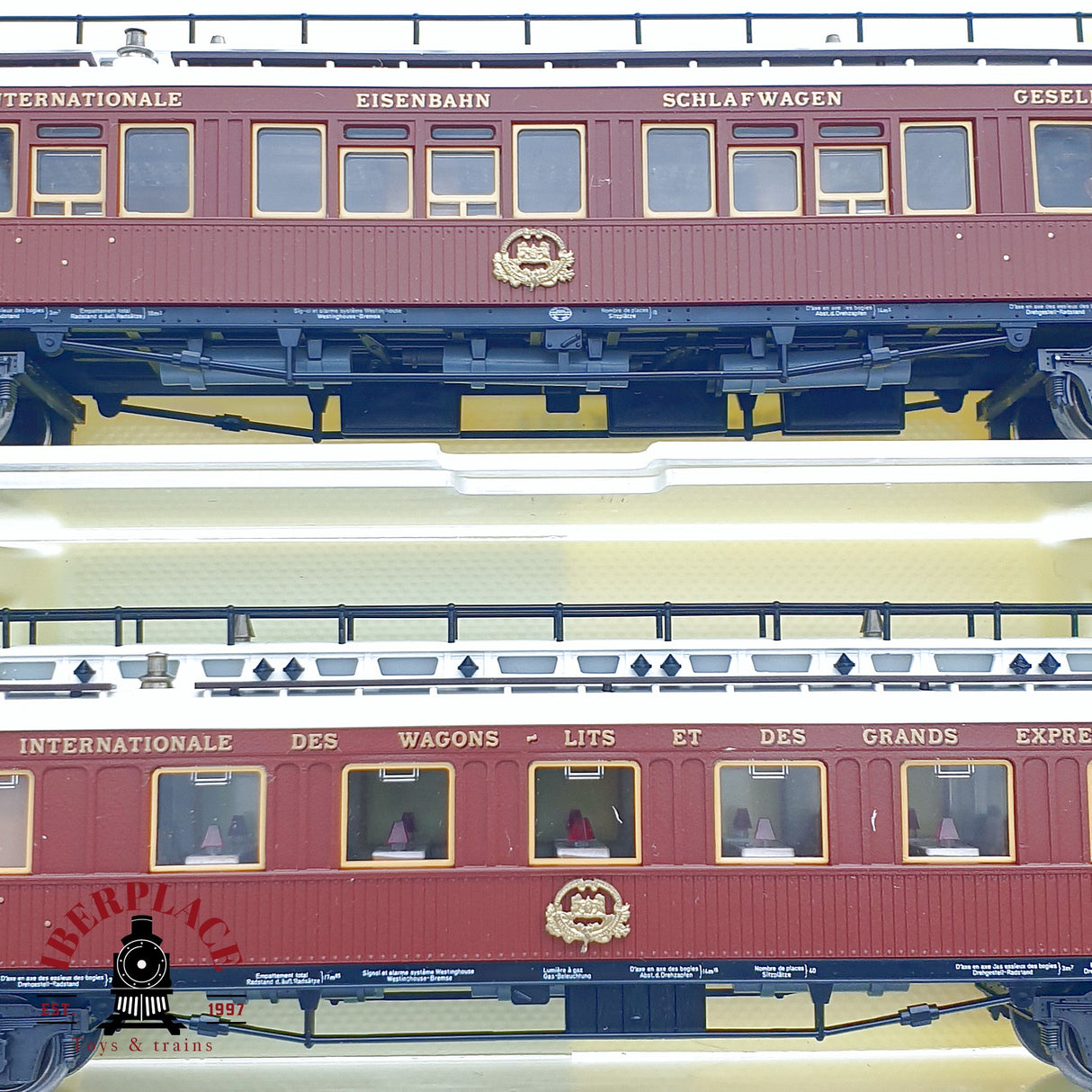 ♻️ 2da mano - AC Trix 5x vagones restaurante camas salón compañía internacional wagons Lits H0 escala 1:87