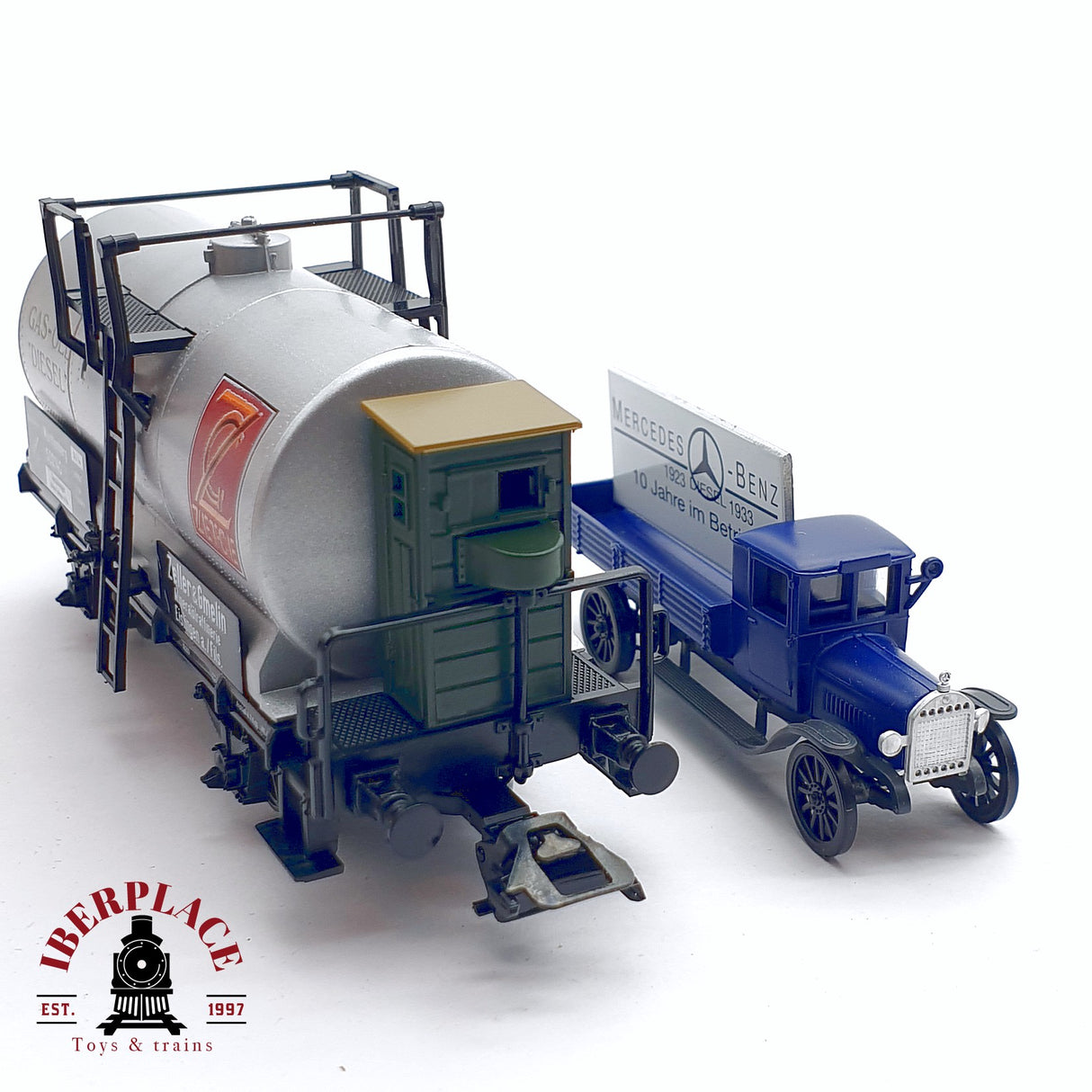 ♻️ 2da mano - Märklin Museum 1992 vagón especial Gas-oel Diesel Mercedes Benz H0 escala 1:87