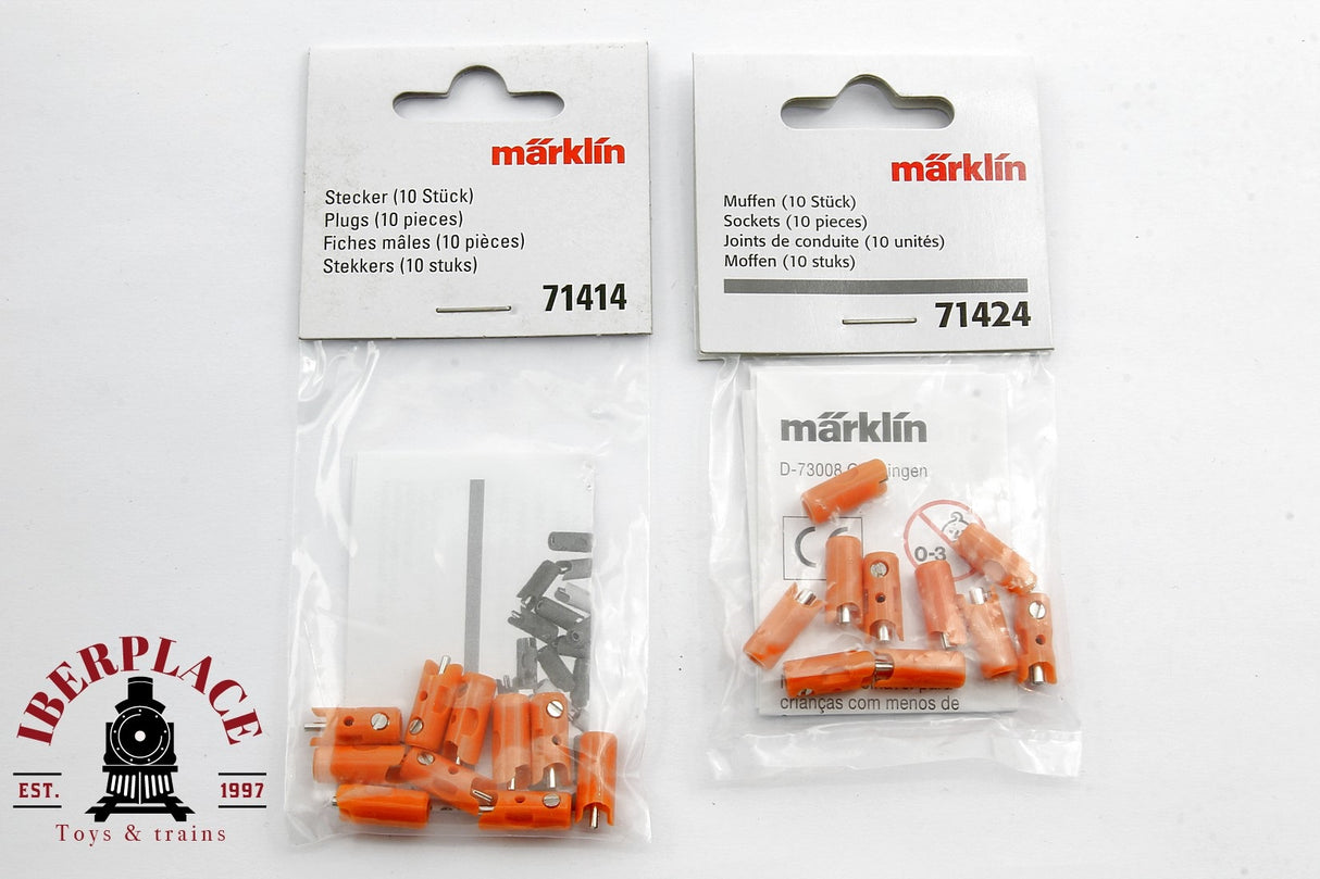 1:87 NEW Märklin 71424 71414 Stecker Muffen Clavijas macho y hembra naranjas H0 escala ho 00