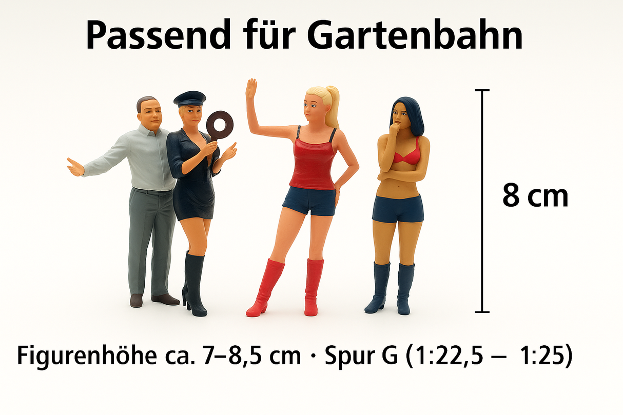 Iberplace 40032 Figuras Escala G 1:22,5 – Set Vida Nocturna Urbana Nº1 | Modelismo Premium para Dioramas y Trenes de Jardín