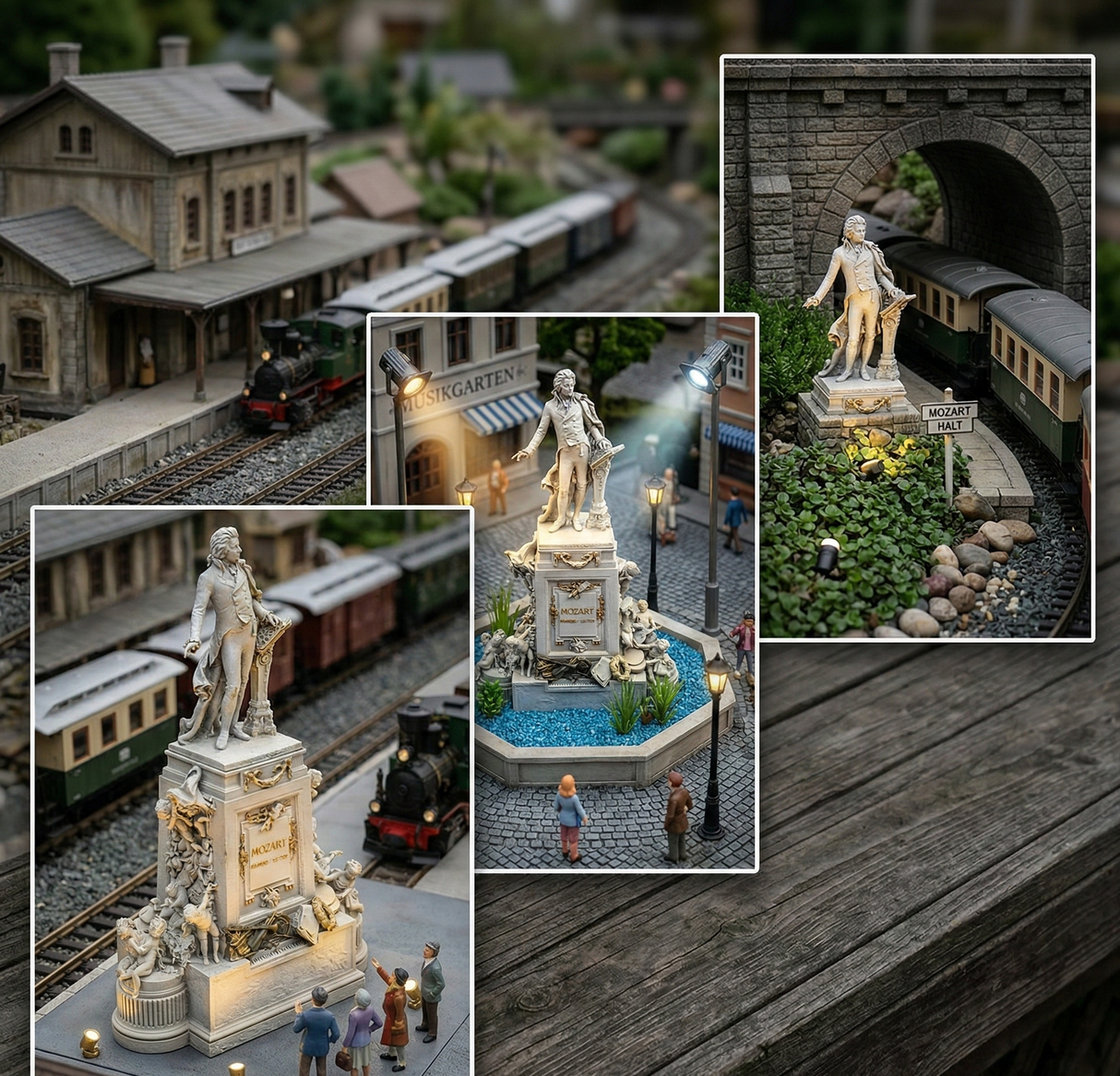 Iberplace 40041 – Figura Monumento de Mozart para Jardín Ferroviario escala G