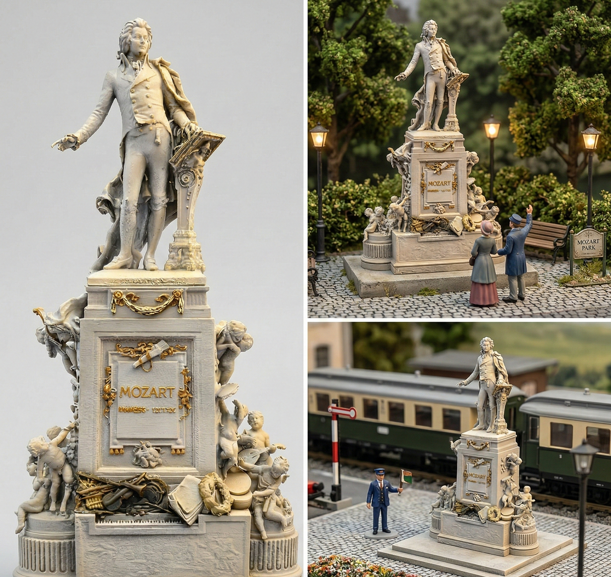 Iberplace 40041 – Figura Monumento de Mozart para Jardín Ferroviario escala G