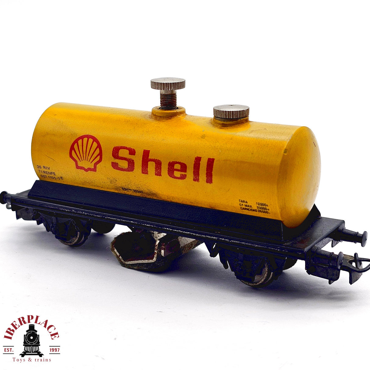 ♻️ 2da mano - Electrotren vagón cisterna shell limpia vias RENFE H0 escala 1:87 A15