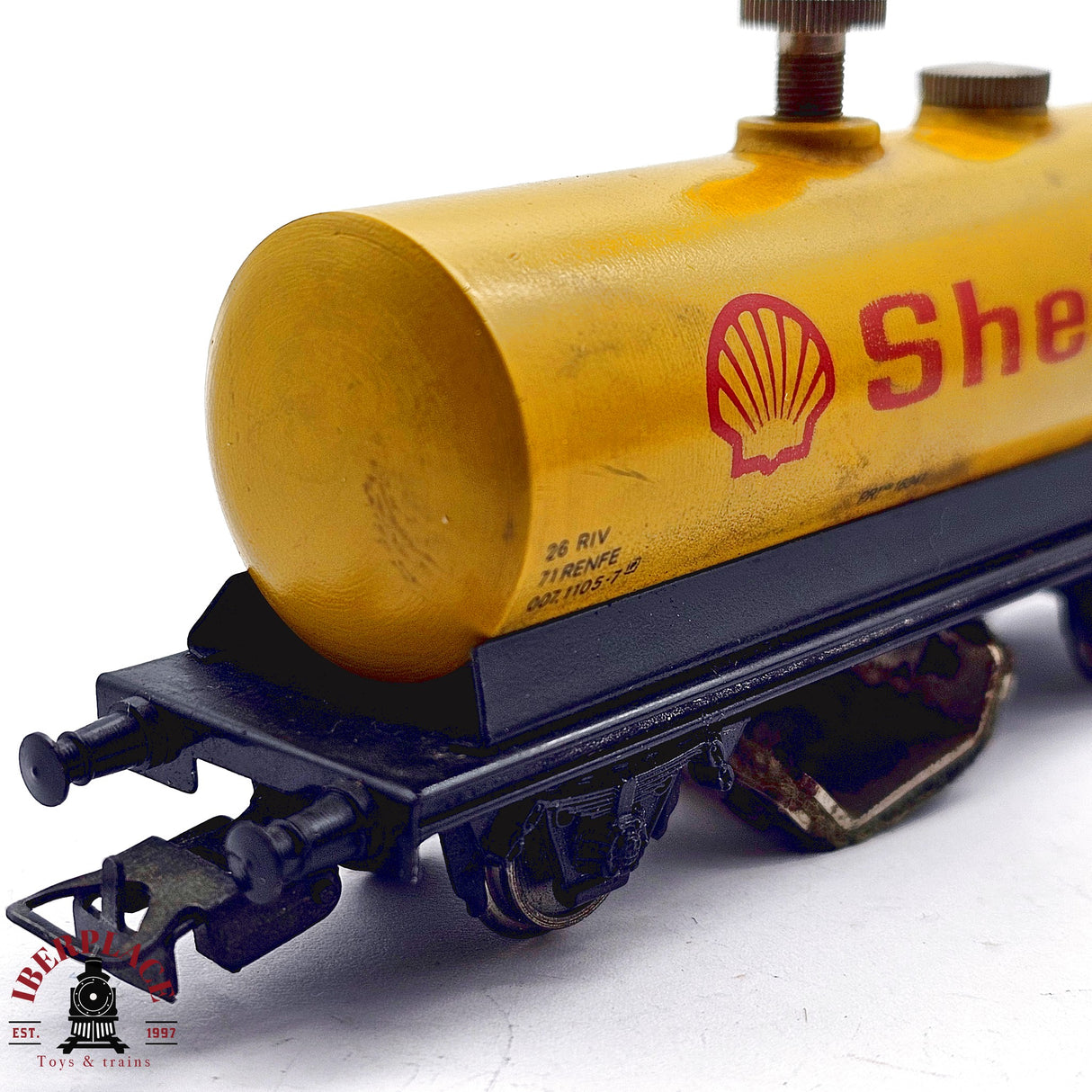 ♻️ 2da mano - Electrotren vagón cisterna shell limpia vias RENFE H0 escala 1:87 A15