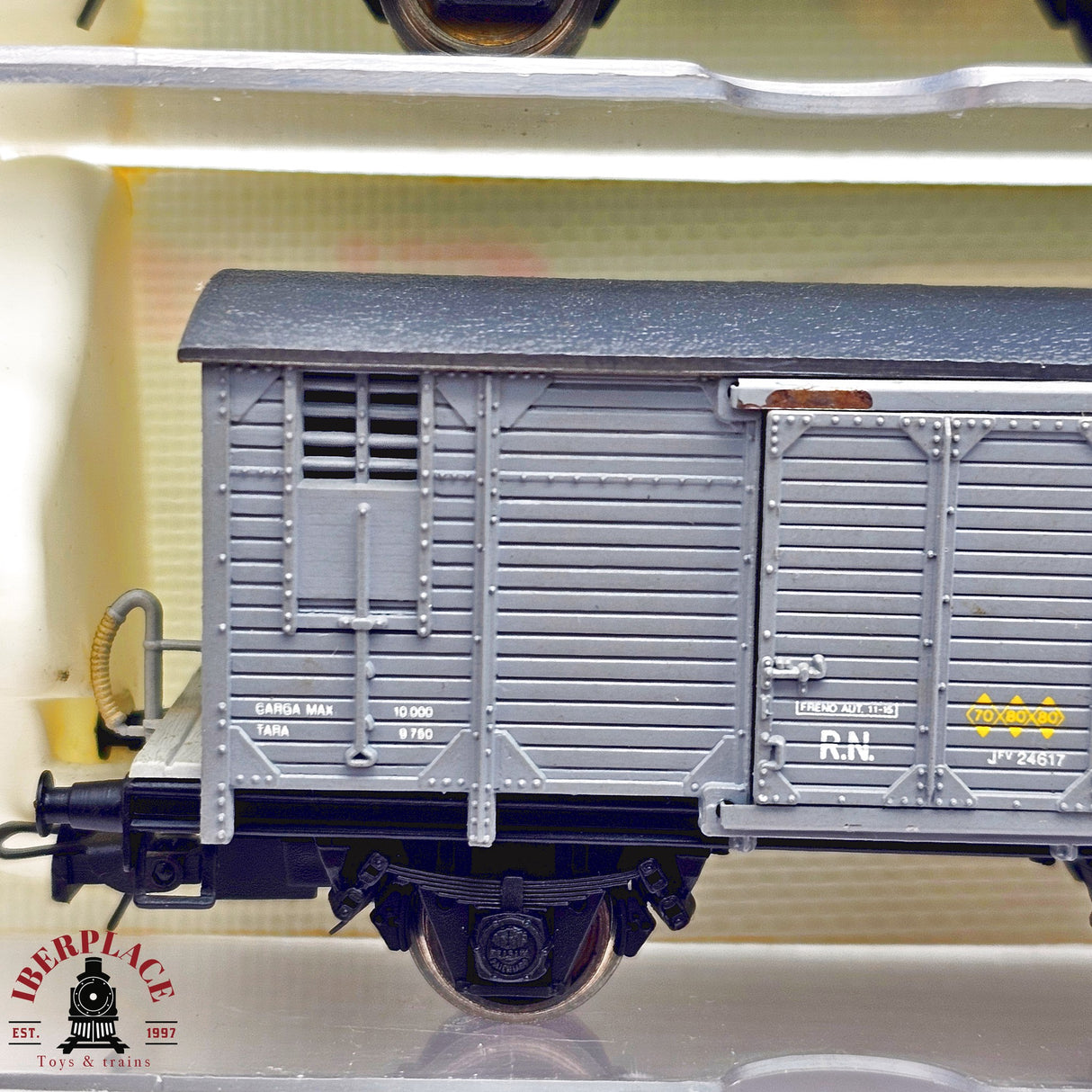 ♻️ 2da mano - DC Electrotren 2x 1860 vagones cerrados con puerta corredera RENFE H0 escala 1:87 A15