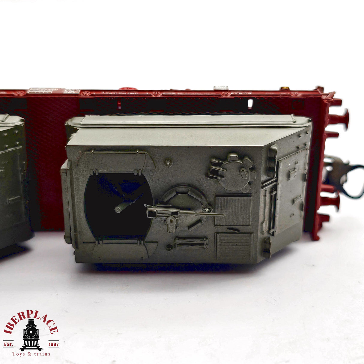 ♻️ 2da mano - Electrotren 5142 vagon plataforma vehículos militares H0 escala 1:87 A15