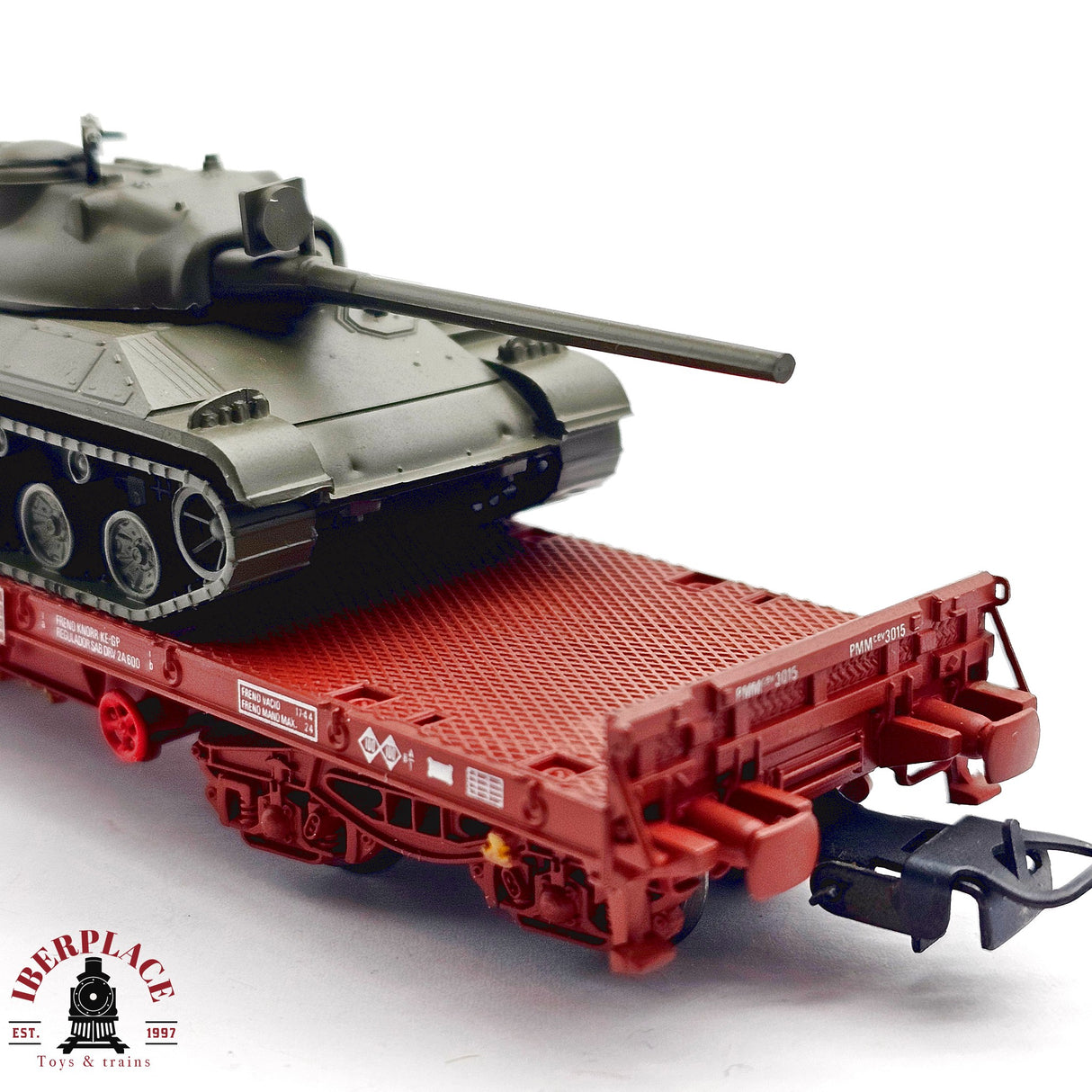 ♻️ 2da mano - DC Electrotren 5141 vagón plataforma con tanque militar H0 escala 1:87 A15