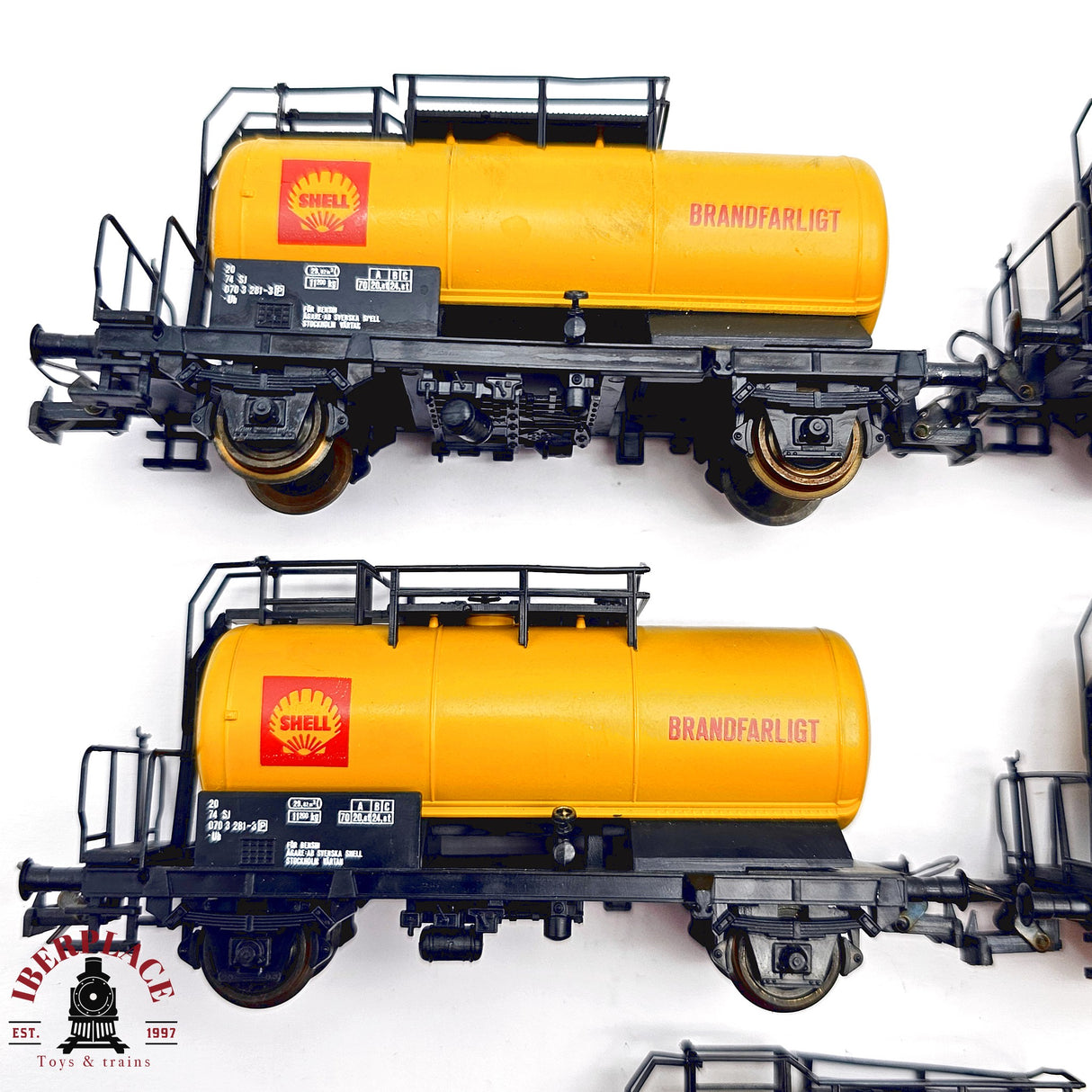 ♻️ 2da mano - DC 5x Roco vagones cisterna Shell SJ H0 escala 1:87 A15