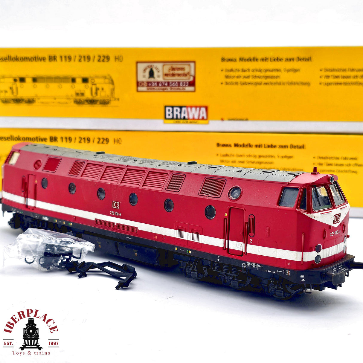 ♻️ 2da mano - DC BRAWA 41088 Locomotora BR 219 DB H0 escala 1:87 E13