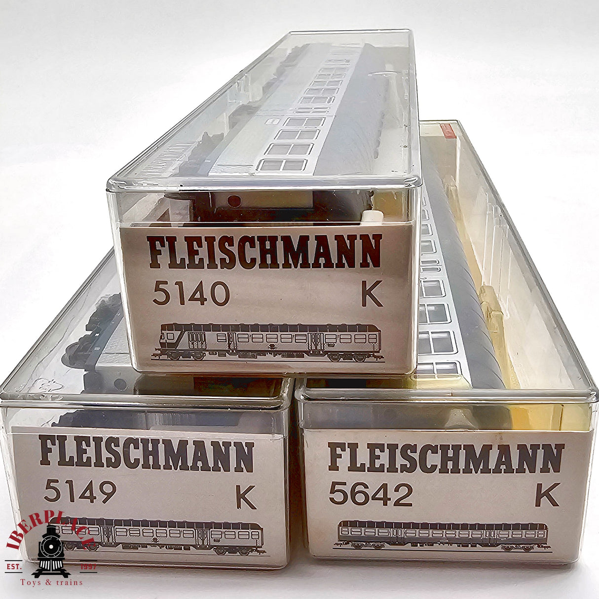 ♻️ 2da mano - DC Fleischmann 3x vagones pasajeros DB silver H0 escala 1:87 E13