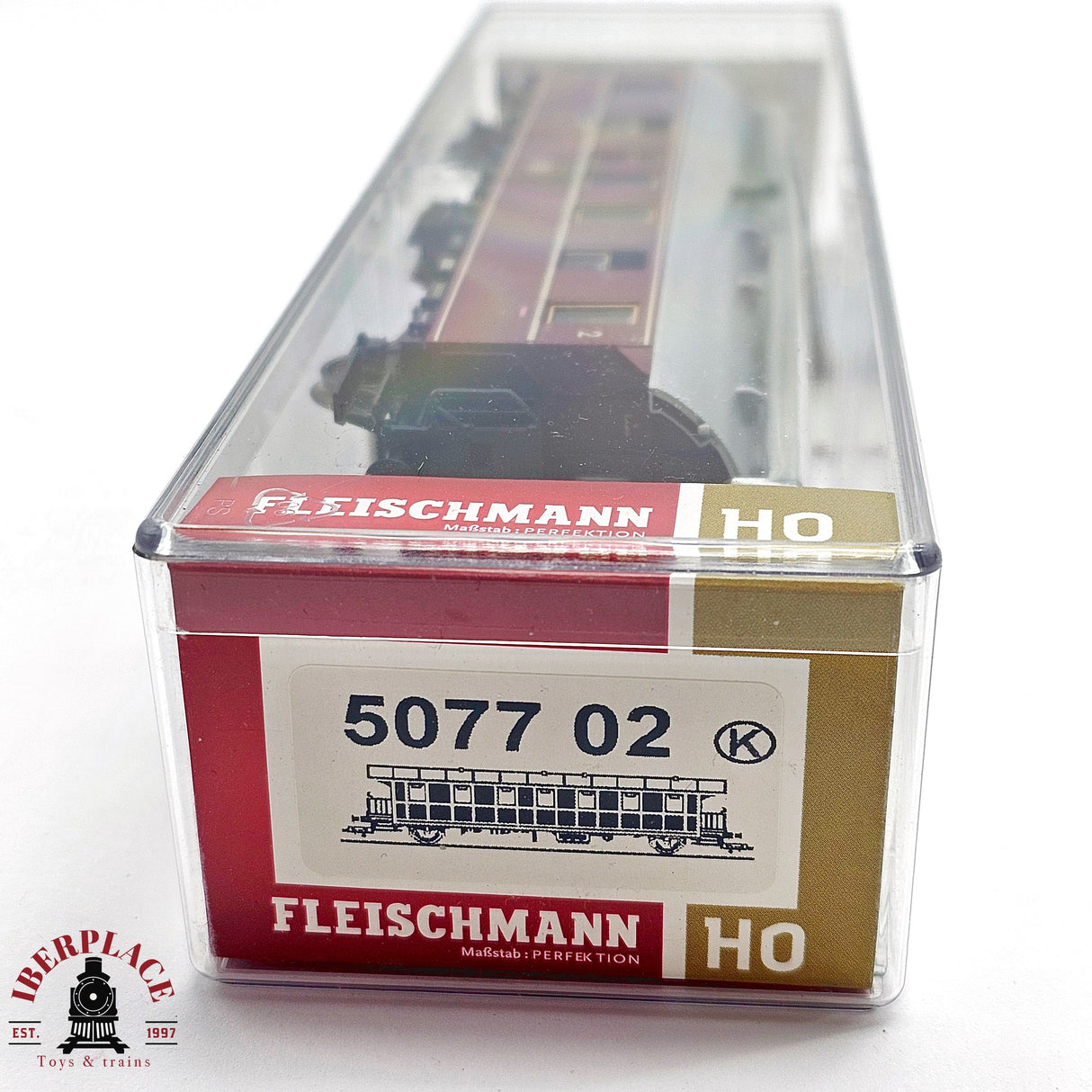 ♻️ 2da mano - DC Fleischmann 5077 02 vagón pasajeros clase 1-2 H0 escala 1:87 E13