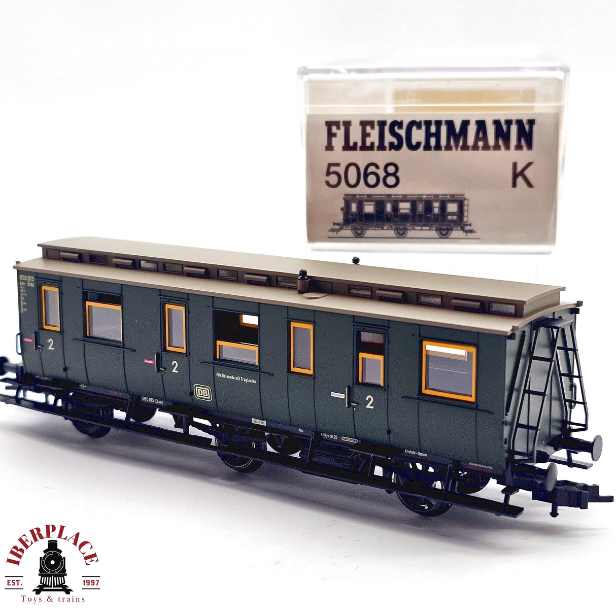 ♻️ 2da mano - DC Fleischmann 5068K vagón pasajeros DB clase 2 H0 escala 1:87 E13