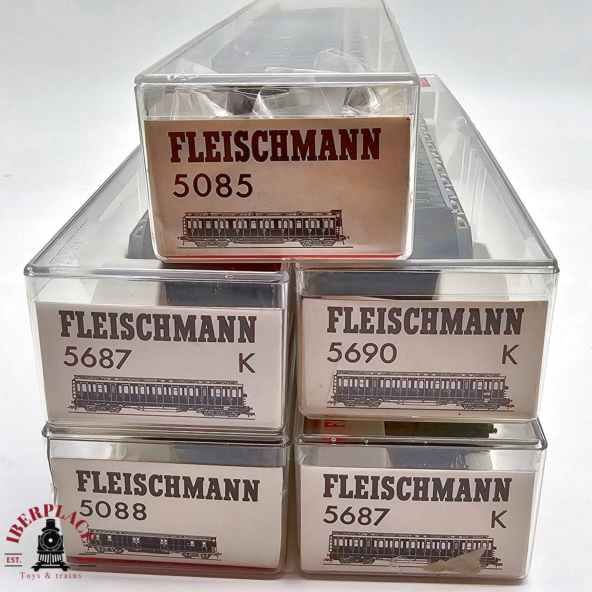 ♻️ 2da mano - DC Fleischmann 5x vagones pasajeros y postales DRG H0 escala 1:87 E13