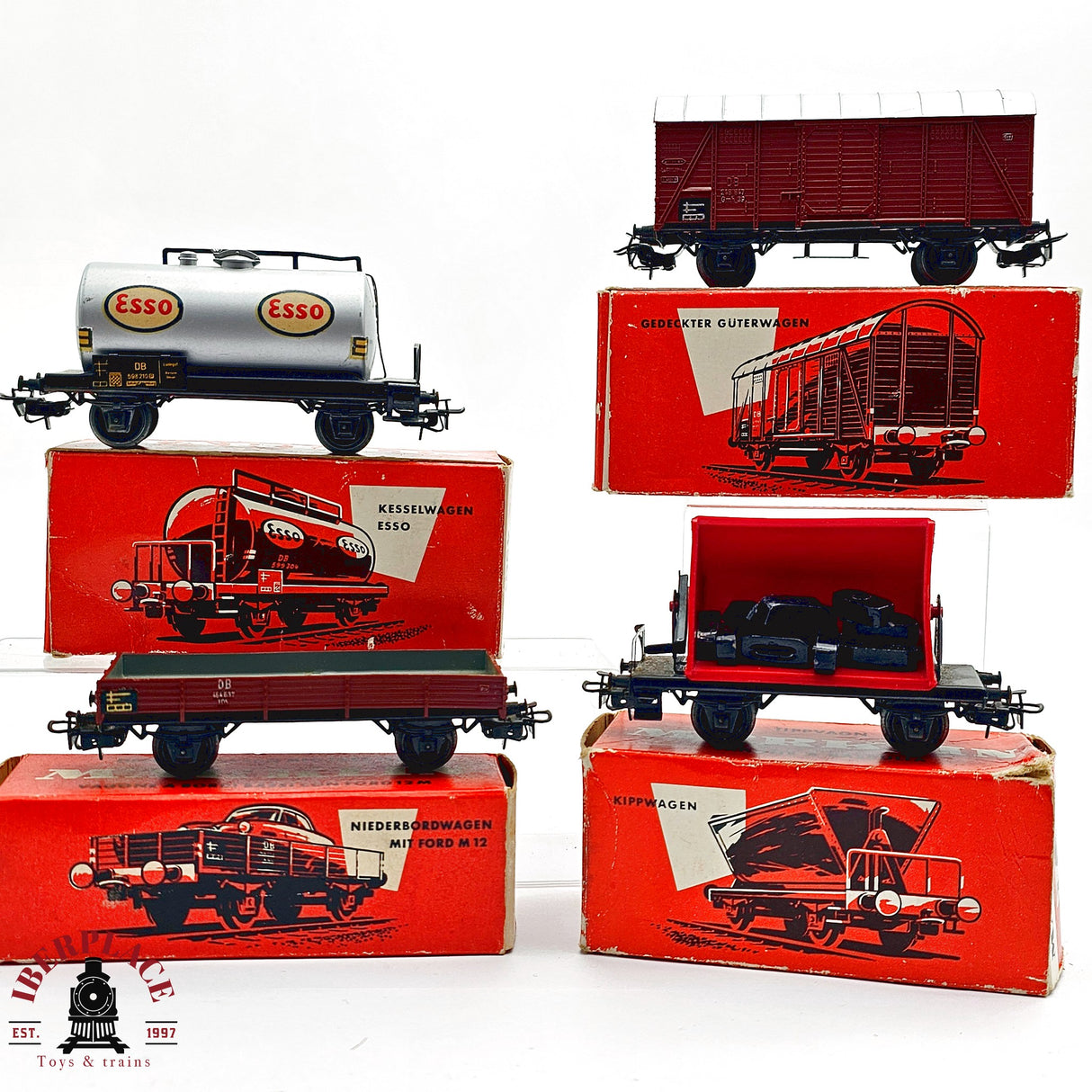 ♻️ 2da mano - Märklin 4x vagones mercancias DB H0 escala 1:87 E13