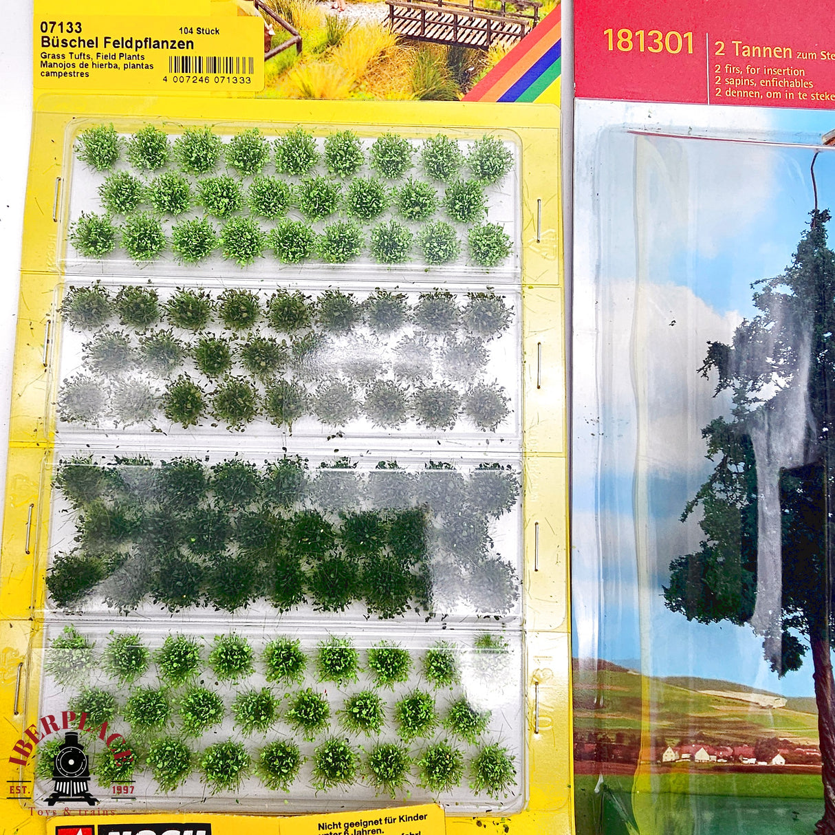 ♻️ 2da mano - Noch Faller lote de abetos espuma manojos de hierba H0 escala 1:87 E13