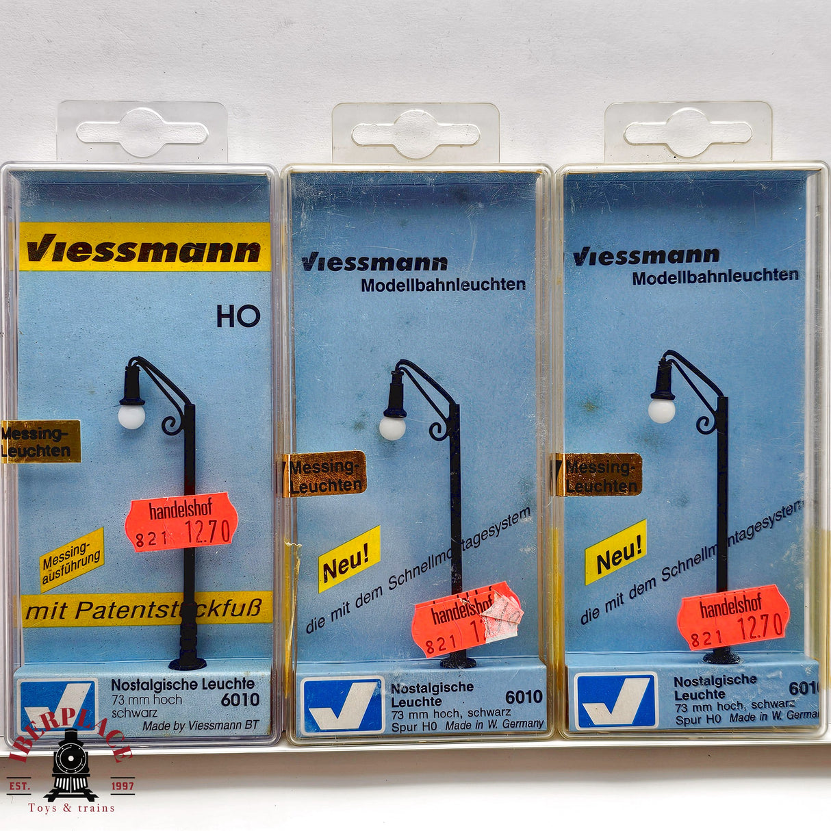 ♻️ 2da mano - 3x Viessmann 6010 lamparas nostálgicas H0 escala 1:87 E13