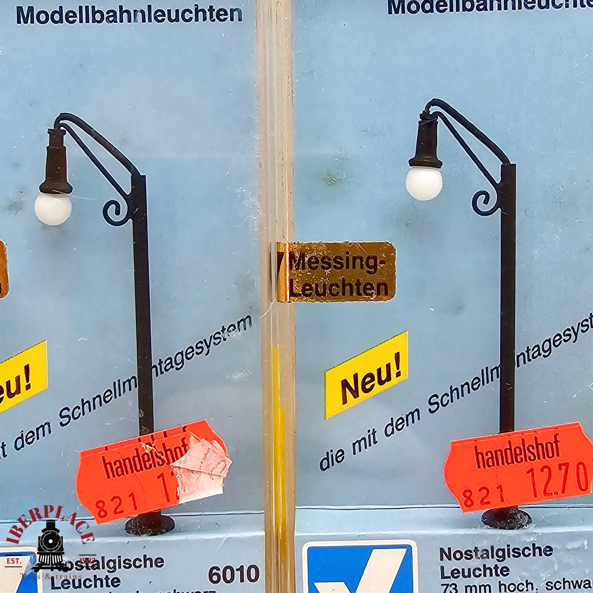 ♻️ 2da mano - 3x Viessmann 6010 lamparas nostálgicas H0 escala 1:87 E13