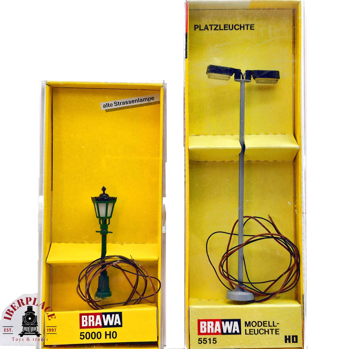 ♻️ 2da mano - BRAWA 2x Farolas postes de luz H0 escala 1:87 E13