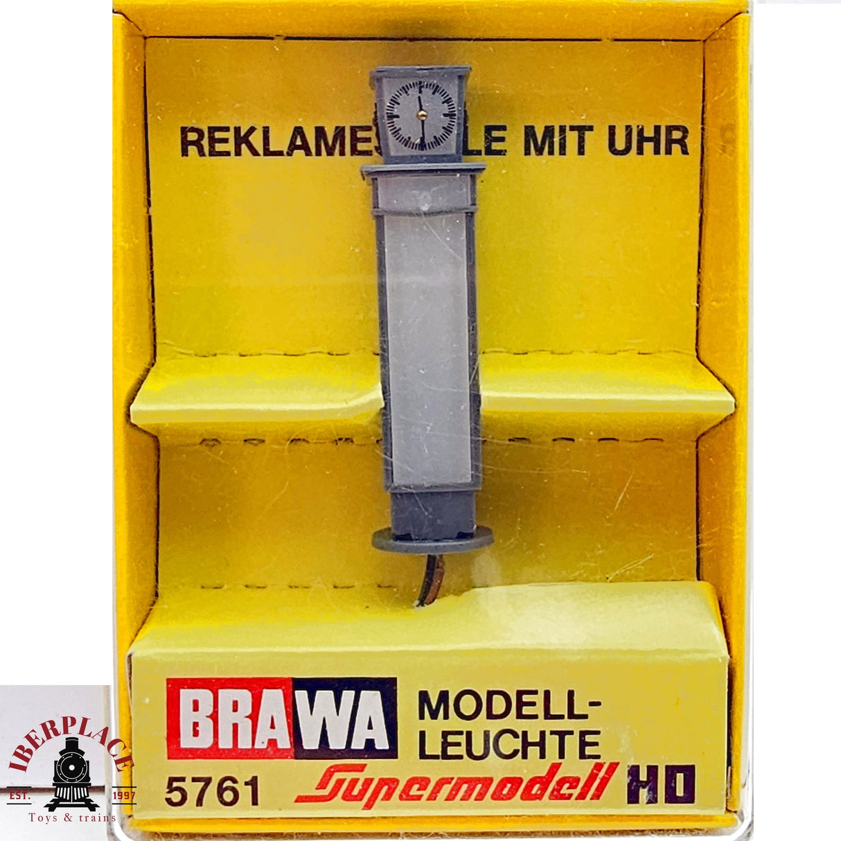 ♻️ 2da mano - BRAWA 5761 Columna publicitaria con reloj H0 escala 1:87 E13