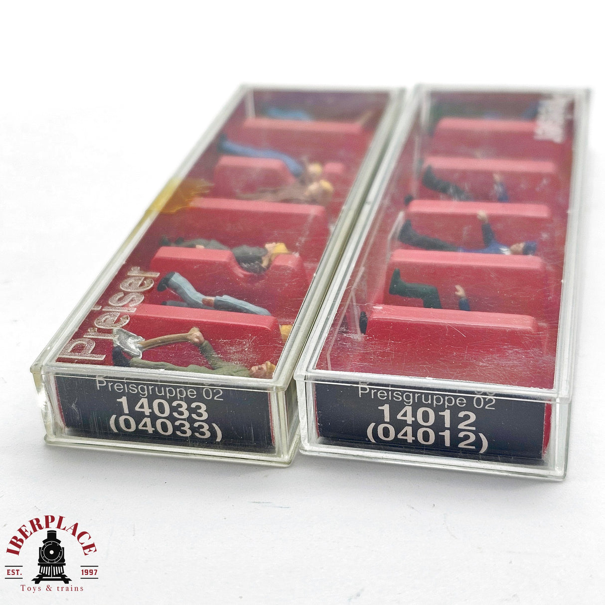 ♻️ 2da mano - 2x Preiser figuras trabajadores de las vias H0 escala 1:87 E13