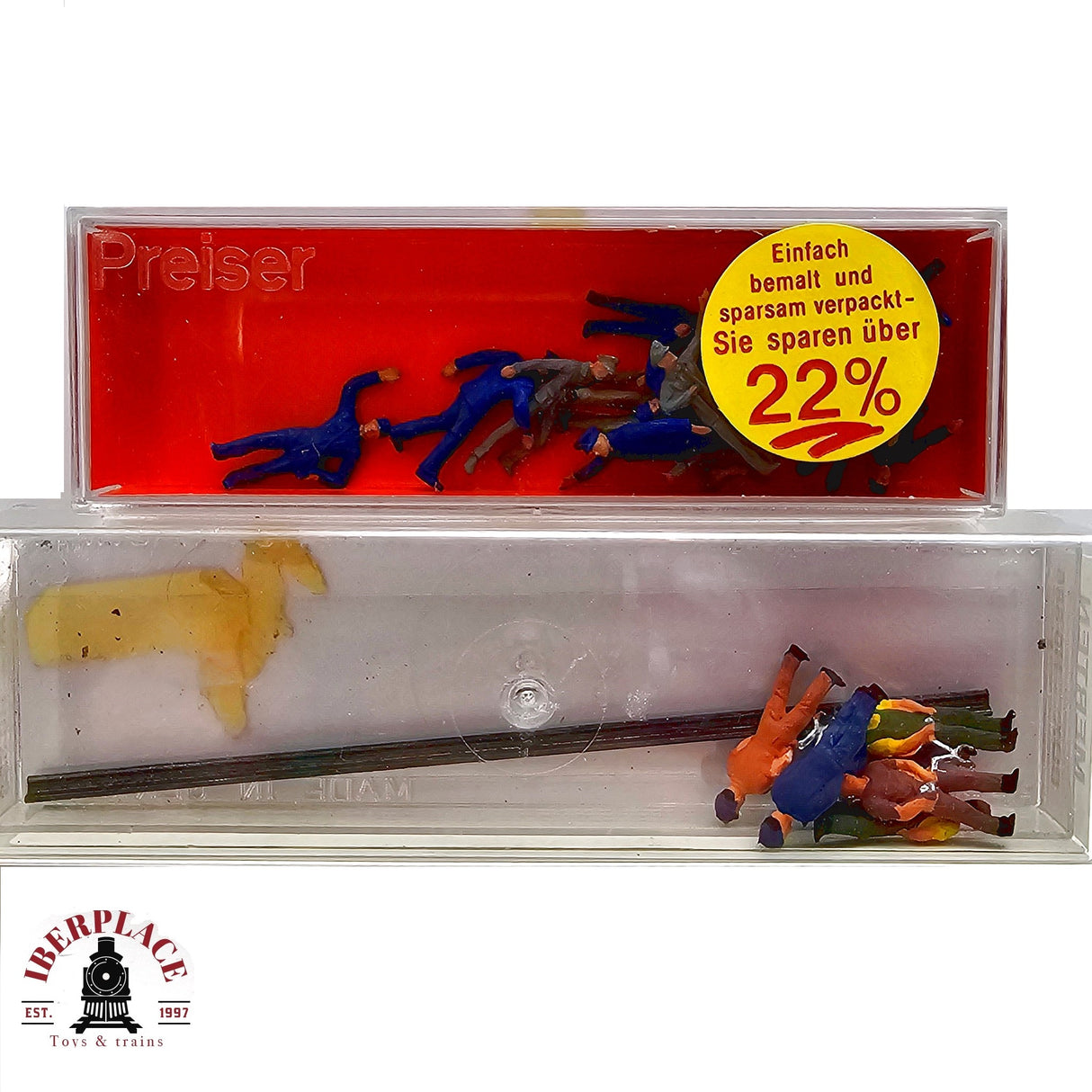 ♻️ 2da mano - 2x Preiser Merten Oficiales trabajadores de las vías H0 escala 1:87 E13