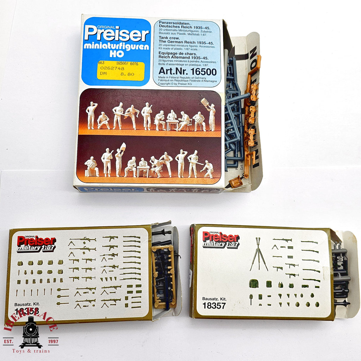 ♻️ 2da mano - Preiser figuras militares armamento H0 escala 1:87 E13