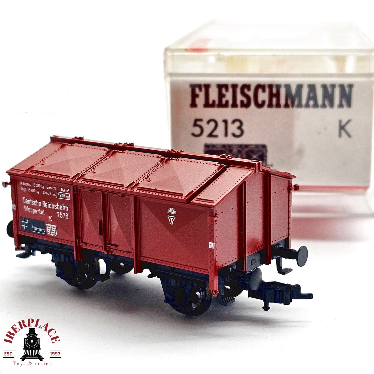 ♻️ 2da mano - Fleischmann 5213K vagón mercancias DR H0 escala 1:87 E13