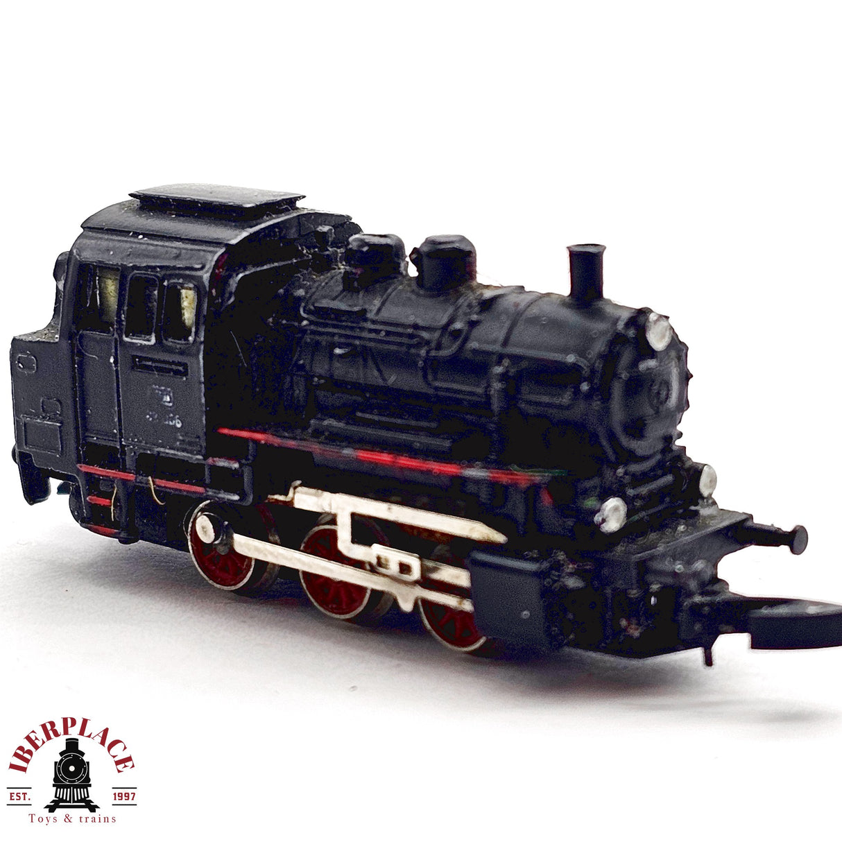 ♻️ 2da mano - Märklin Locomotora de vapor negra Z escala 1:220 E14